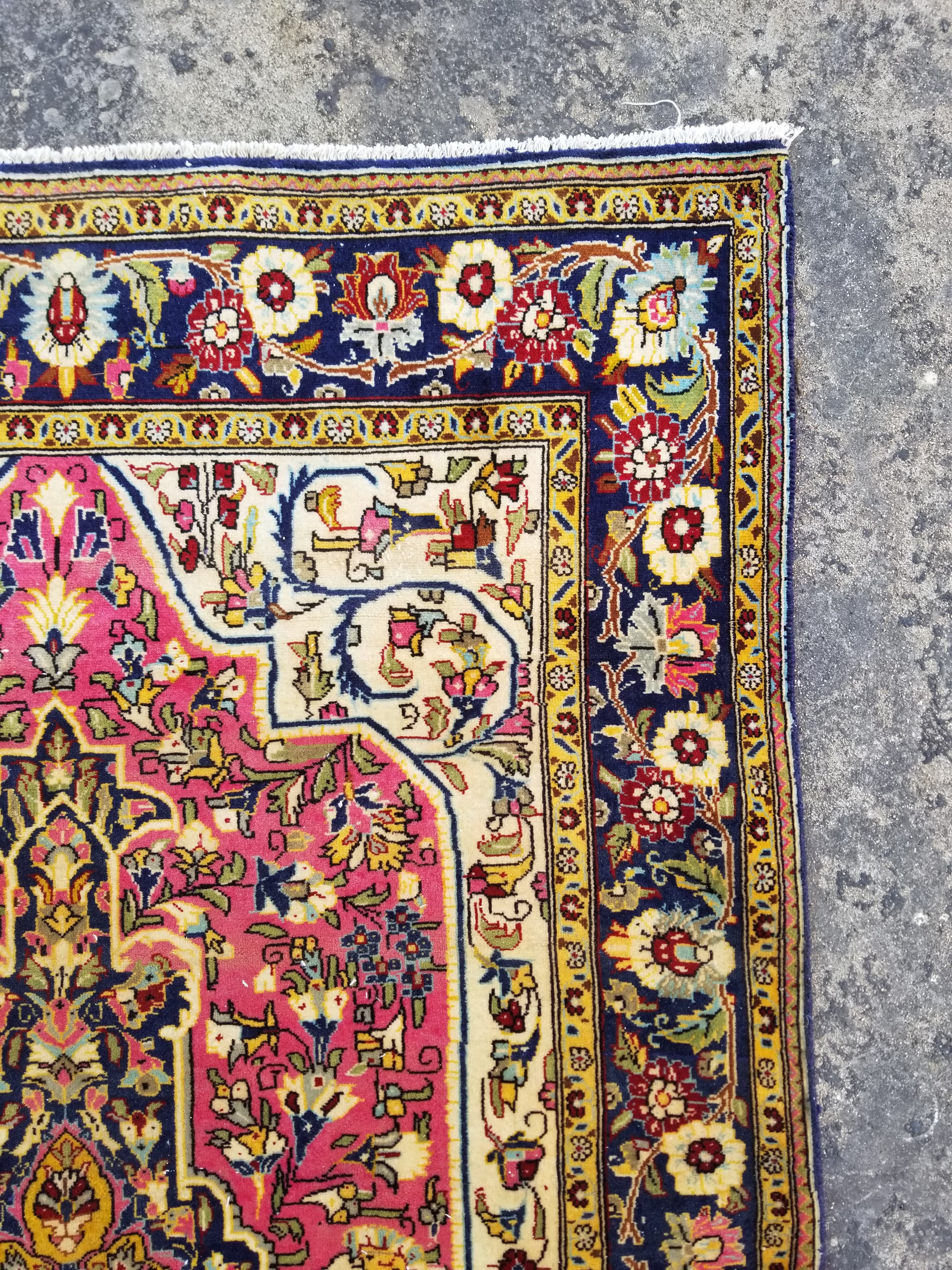 Vintage Traditional Handmade Oriental Wool Multicolor Rug 57x106cm