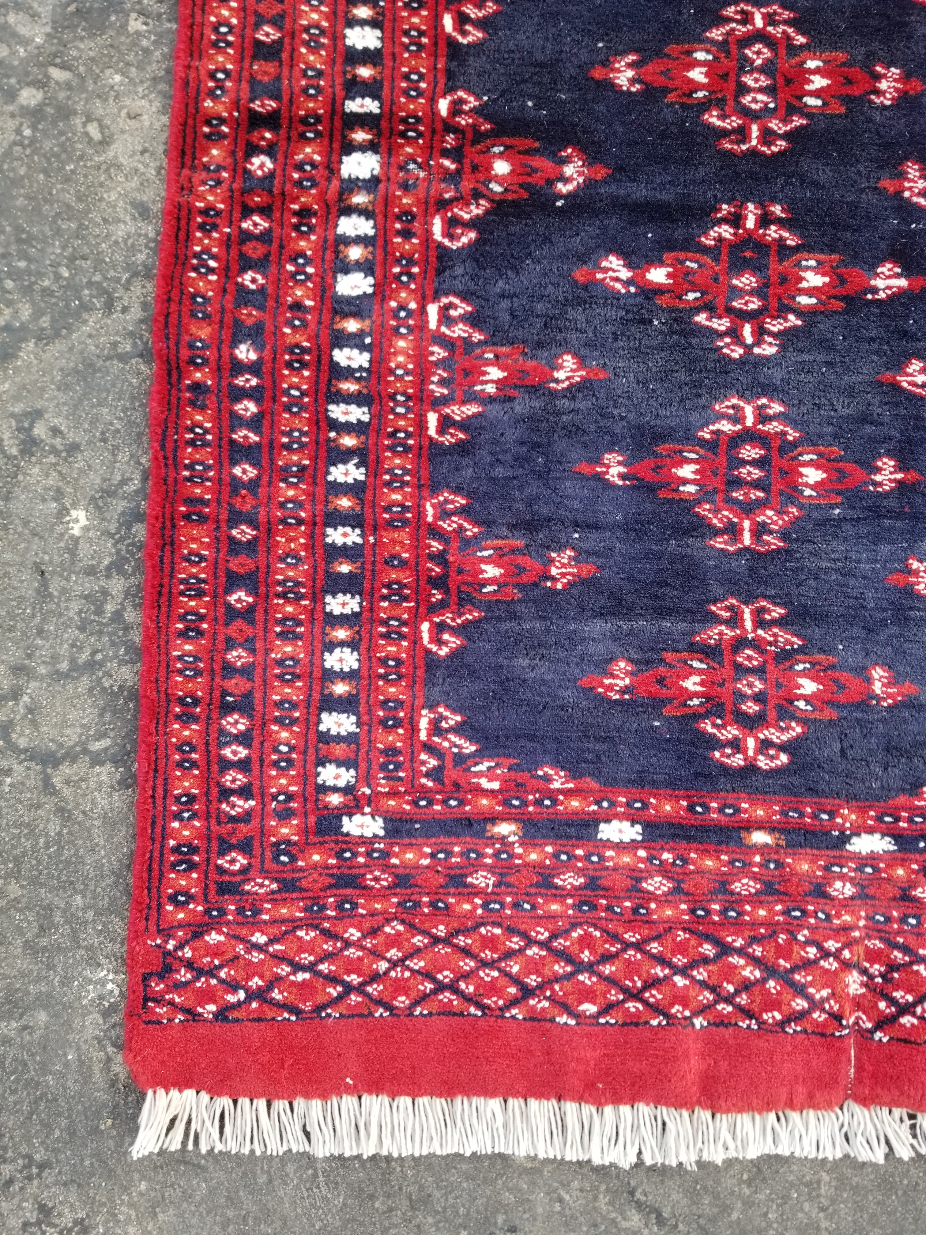 Vintage Traditional Handmade Oriental Wool Multicolor Area Rug 99x60cm