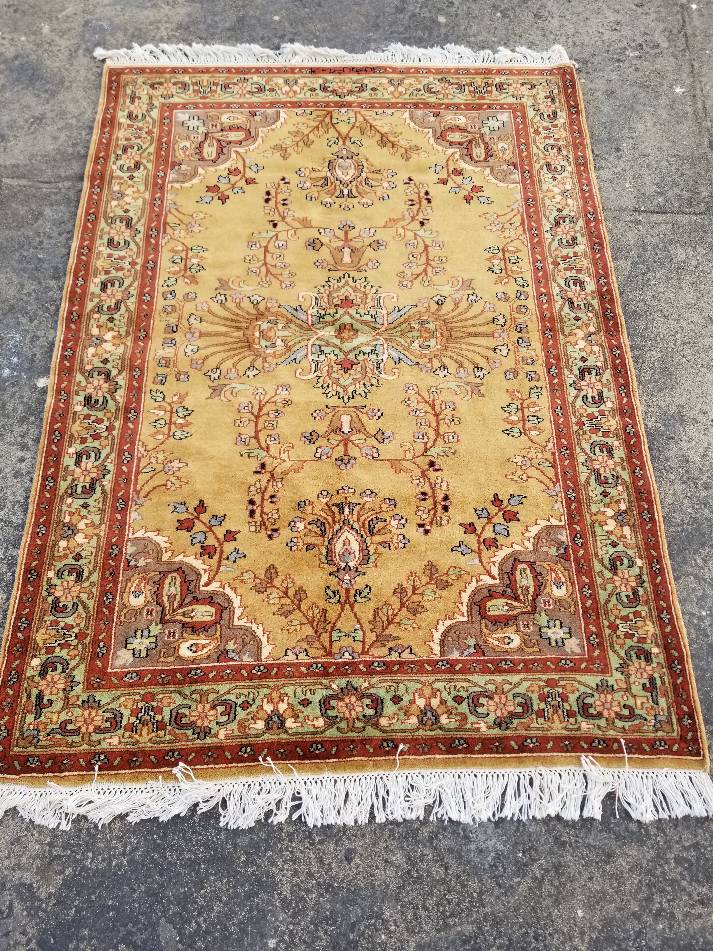Vintage Traditional Handmade Oriental Wool Multicolor Rug 177x137cm