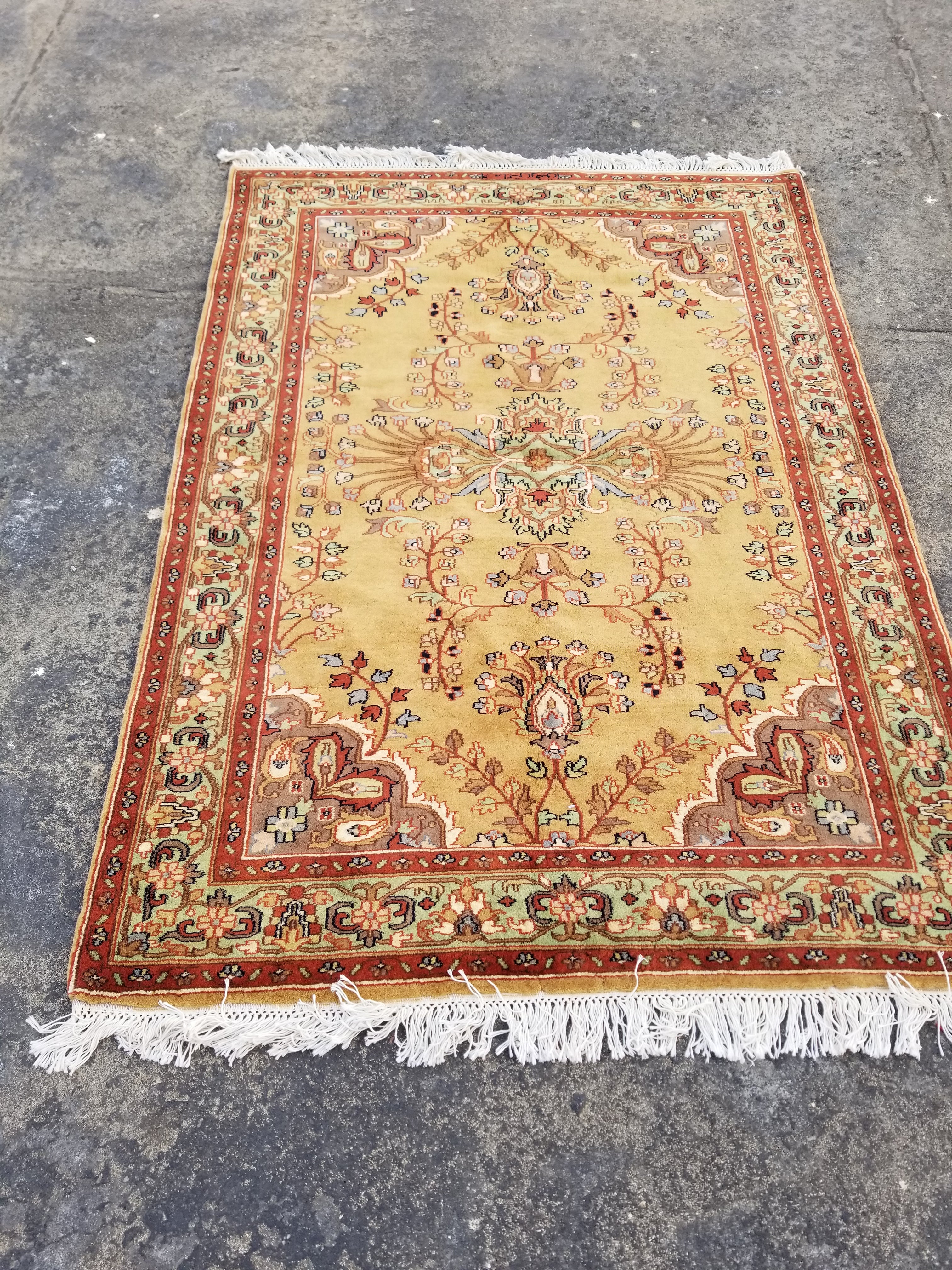Vintage Traditional Handmade Oriental Wool Multicolor Rug 177x137cm