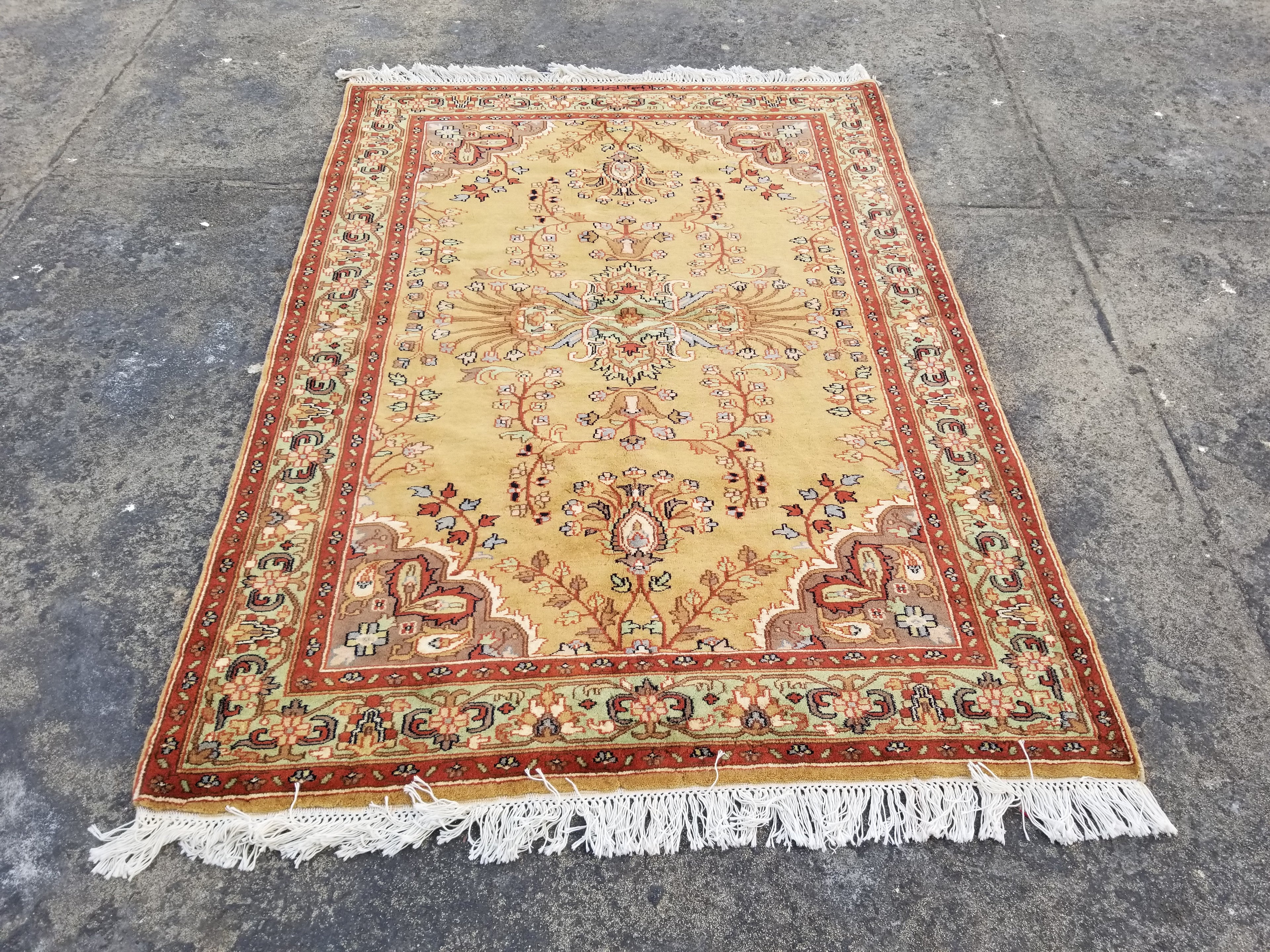 Vintage Traditional Handmade Oriental Wool Multicolor Rug 177x137cm