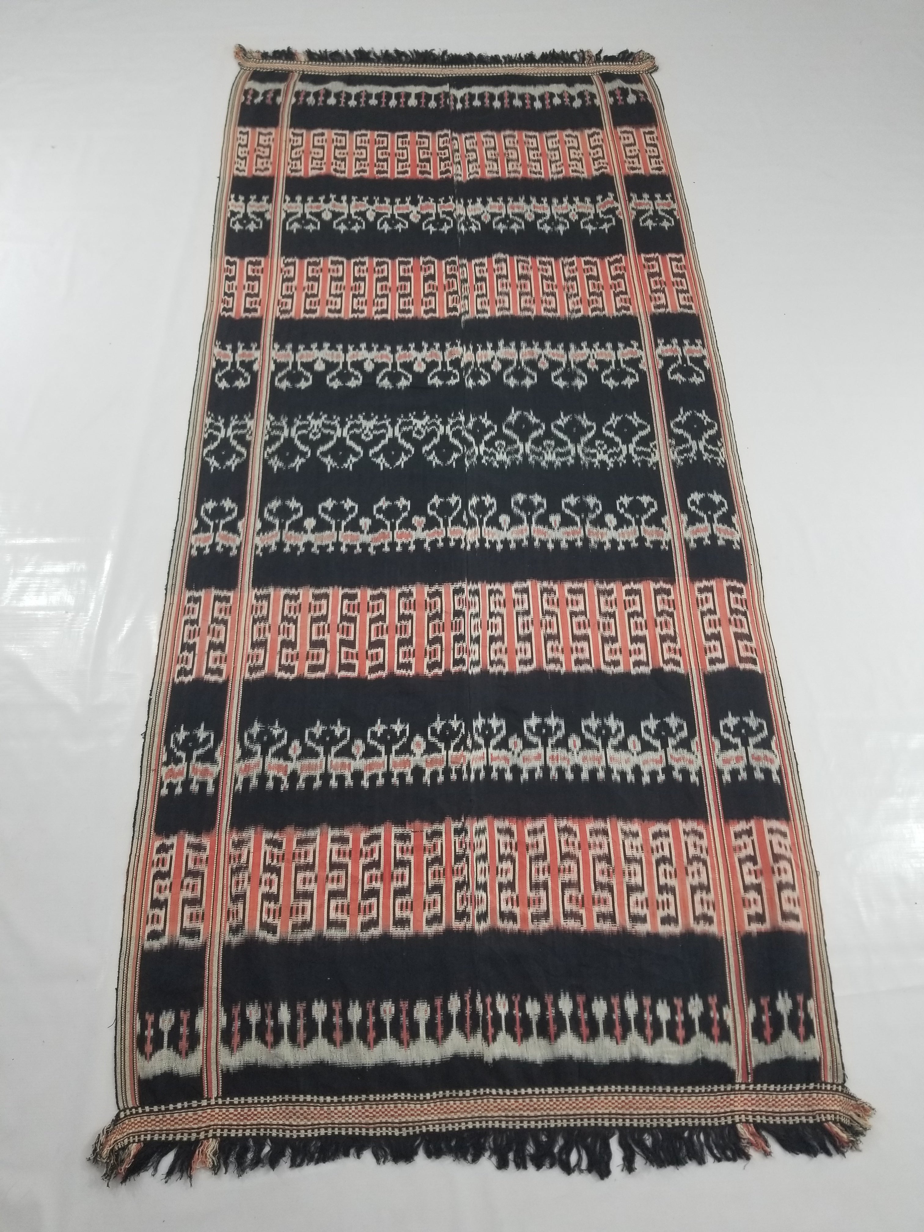 Antique Traditional Handwoven Indonesian Sumba Ikat Tapestry 225x99cm