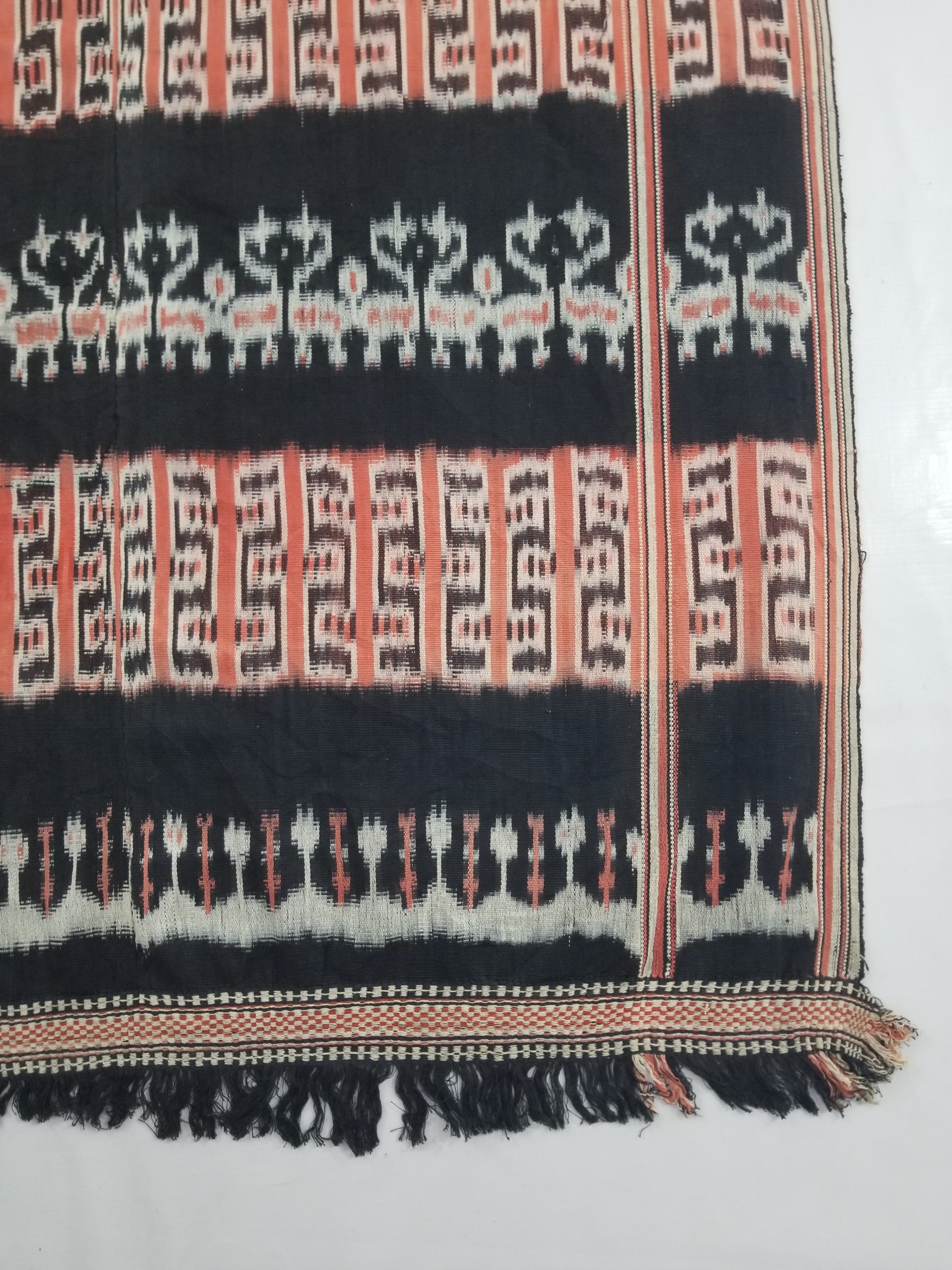 Antique Traditional Handwoven Indonesian Sumba Ikat Tapestry 225x99cm