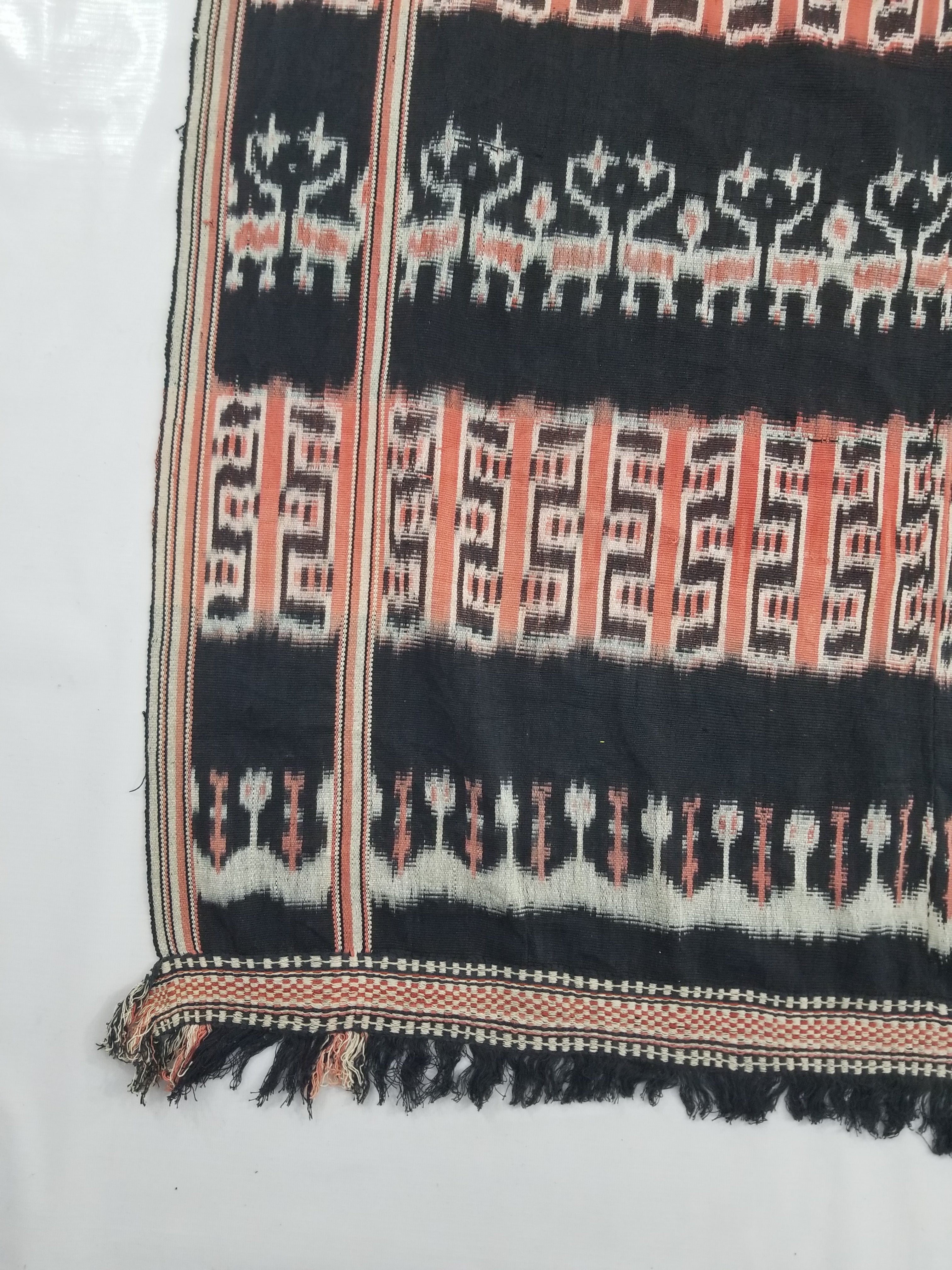 Antique Traditional Handwoven Indonesian Sumba Ikat Tapestry 225x99cm
