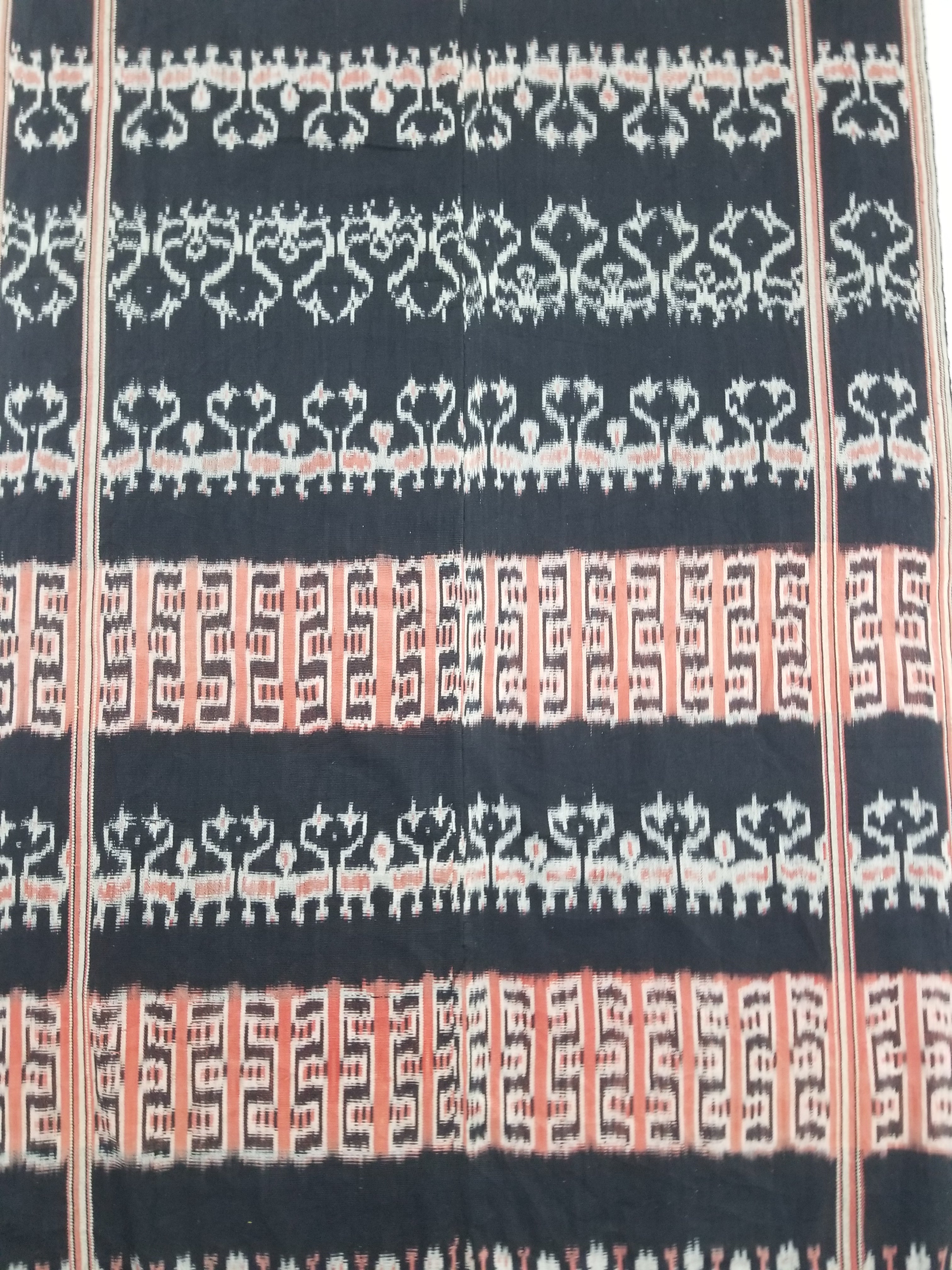 Antique Traditional Handwoven Indonesian Sumba Ikat Tapestry 225x99cm
