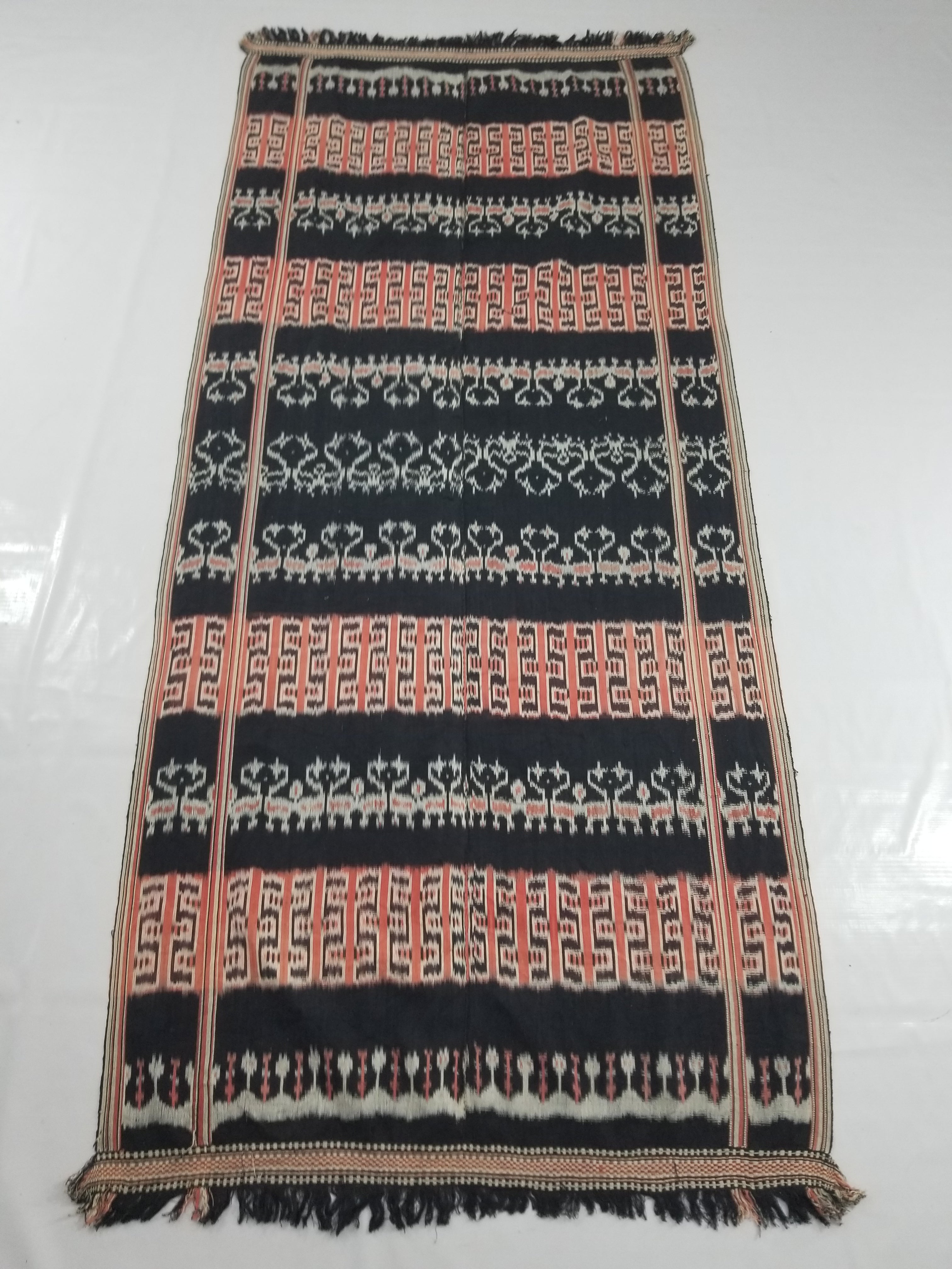 Antique Traditional Handwoven Indonesian Sumba Ikat Tapestry 225x99cm