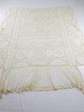 Antique White Hand Embroidered Lace Bedspread 237x208cm