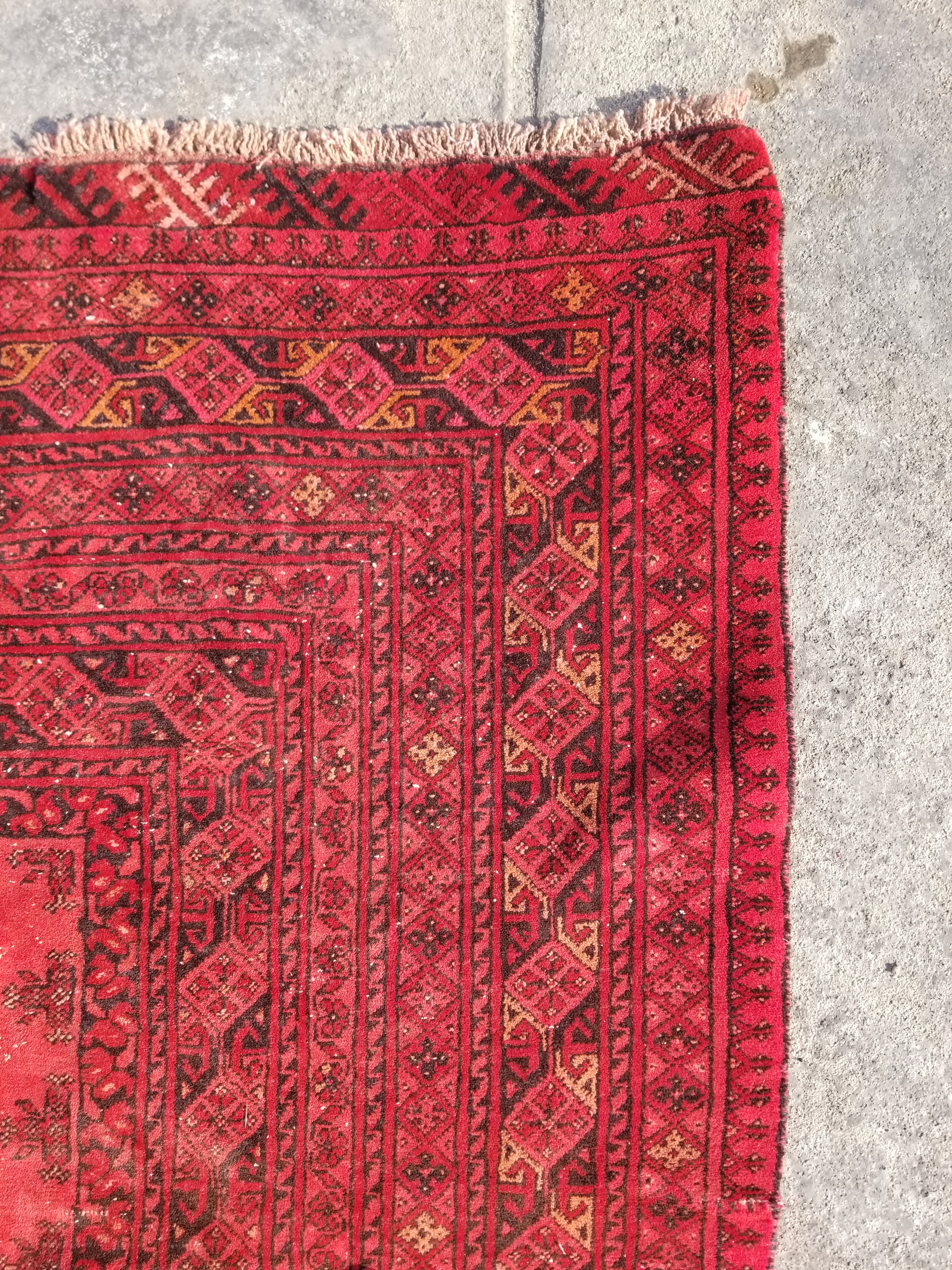 Antique Traditional Handmade Turkoman Ersari Wool Multicolor Rug 284x203cm