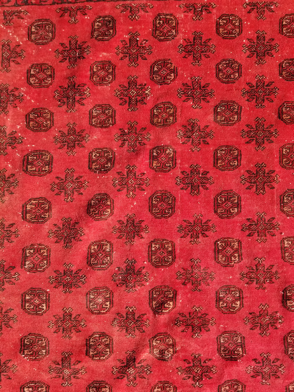 Antique Traditional Handmade Turkoman Ersari Wool Multicolor Rug 284x203cm