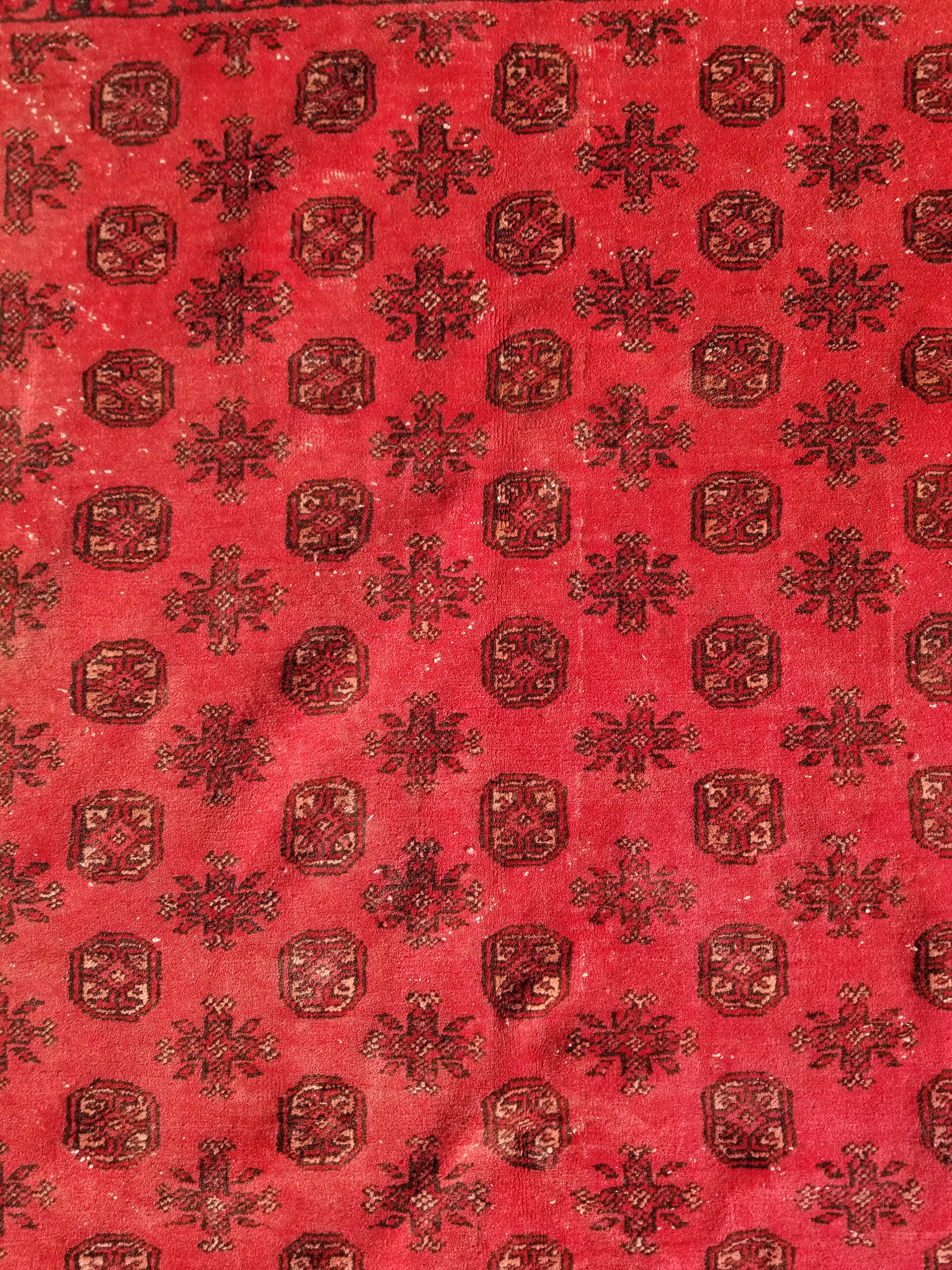 Antique Traditional Handmade Turkoman Ersari Wool Multicolor Rug 284x203cm