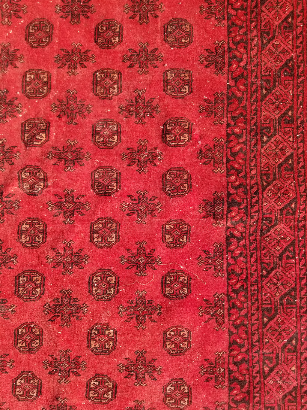 Antique Traditional Handmade Turkoman Ersari Wool Multicolor Rug 284x203cm