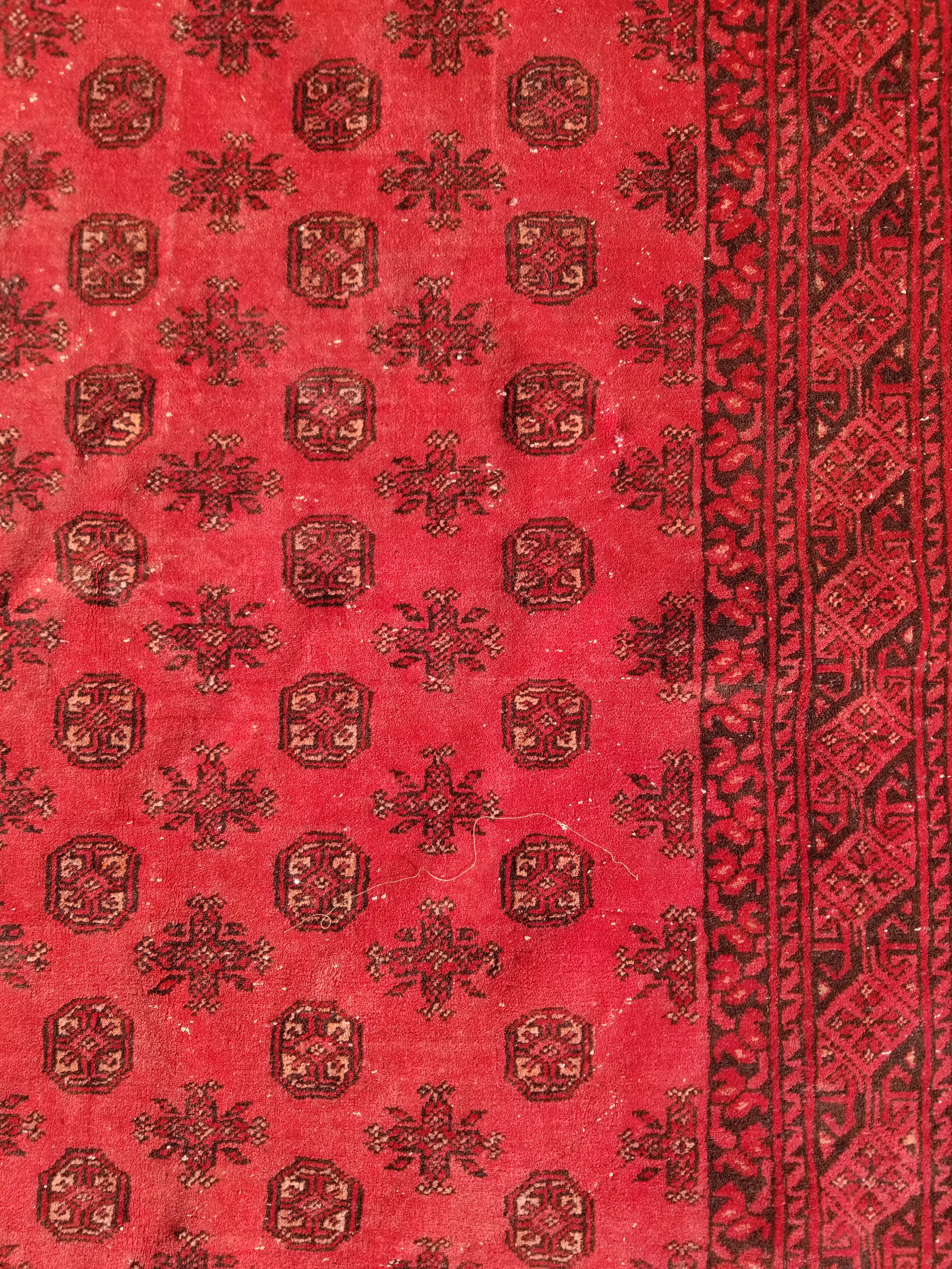 Antique Traditional Handmade Turkoman Ersari Wool Multicolor Rug 284x203cm