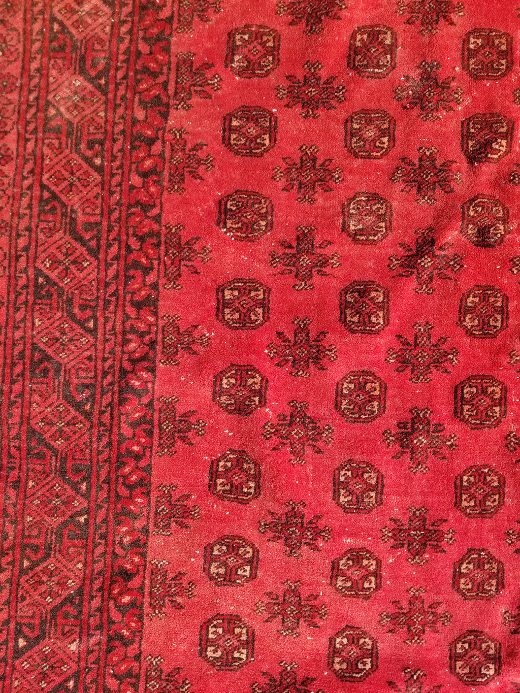 Antique Traditional Handmade Turkoman Ersari Wool Multicolor Rug 284x203cm