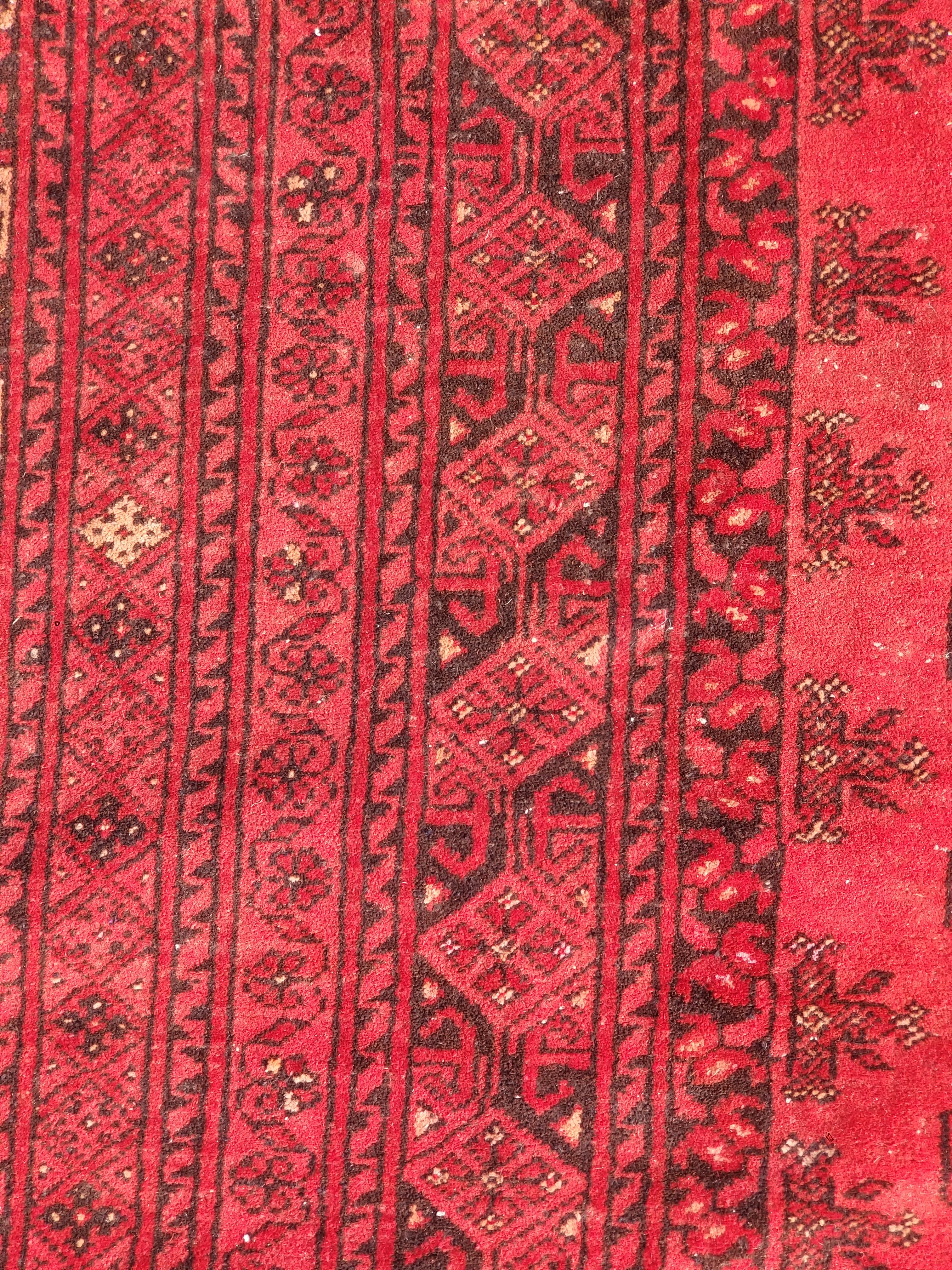 Antique Traditional Handmade Turkoman Ersari Wool Multicolor Rug 284x203cm