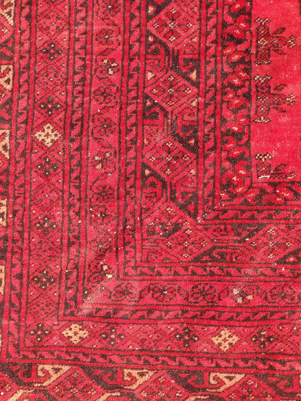 Antique Traditional Handmade Turkoman Ersari Wool Multicolor Rug 284x203cm
