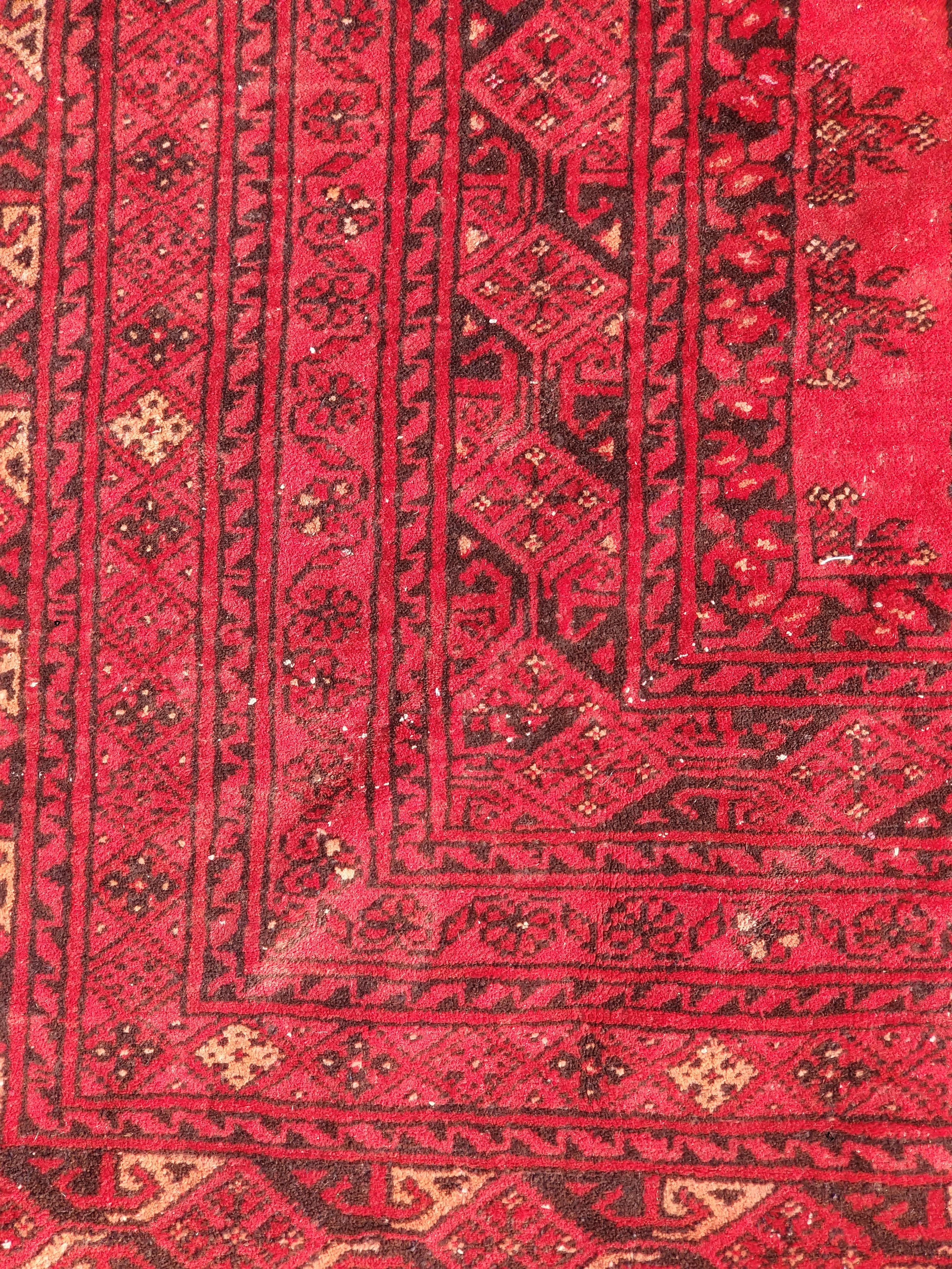 Antique Traditional Handmade Turkoman Ersari Wool Multicolor Rug 284x203cm