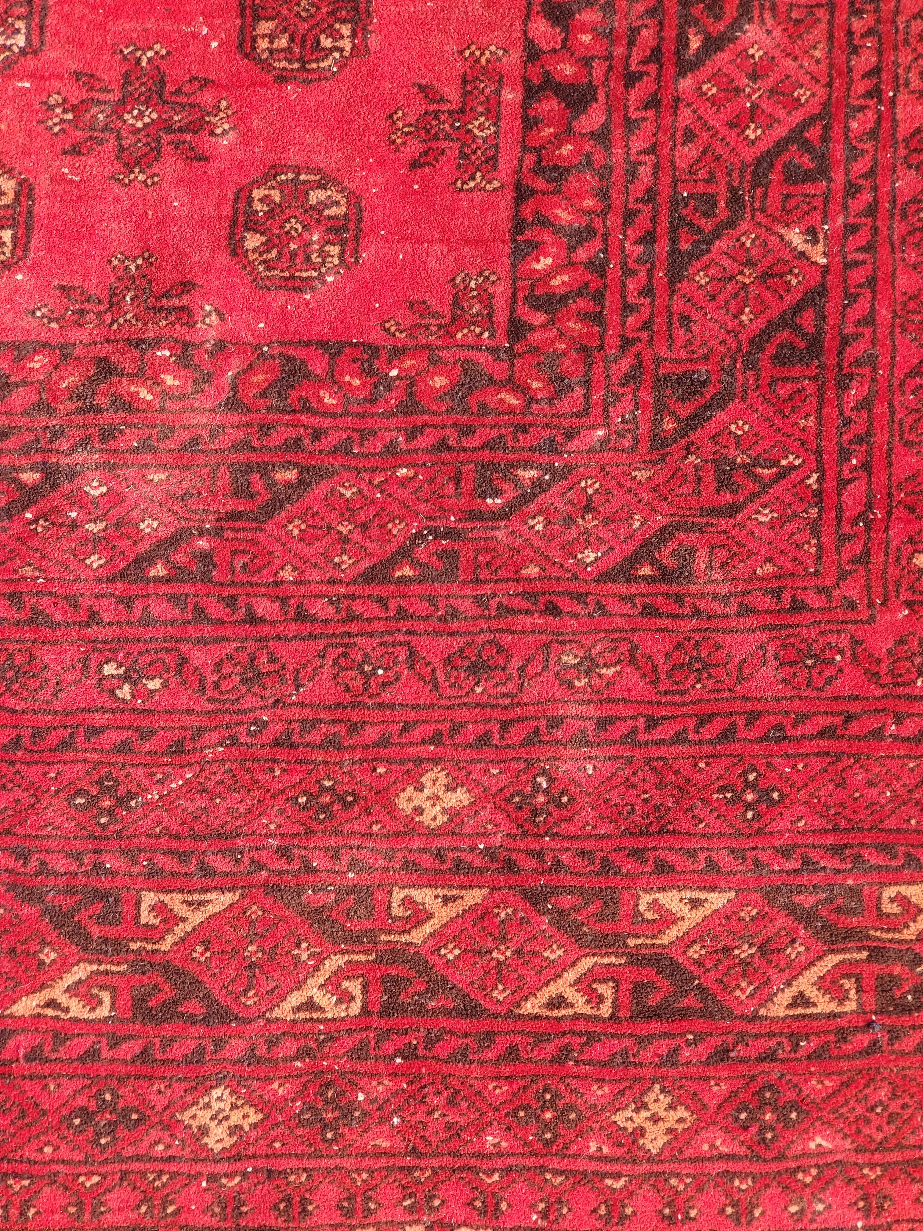 Antique Traditional Handmade Turkoman Ersari Wool Multicolor Rug 284x203cm