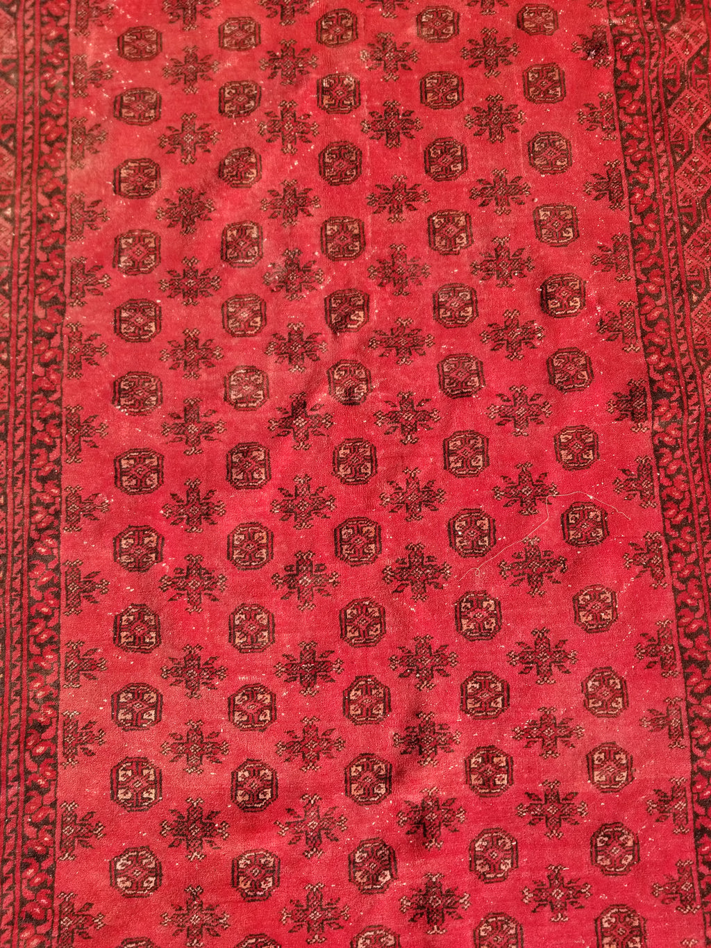 Antique Traditional Handmade Turkoman Ersari Wool Multicolor Rug 284x203cm