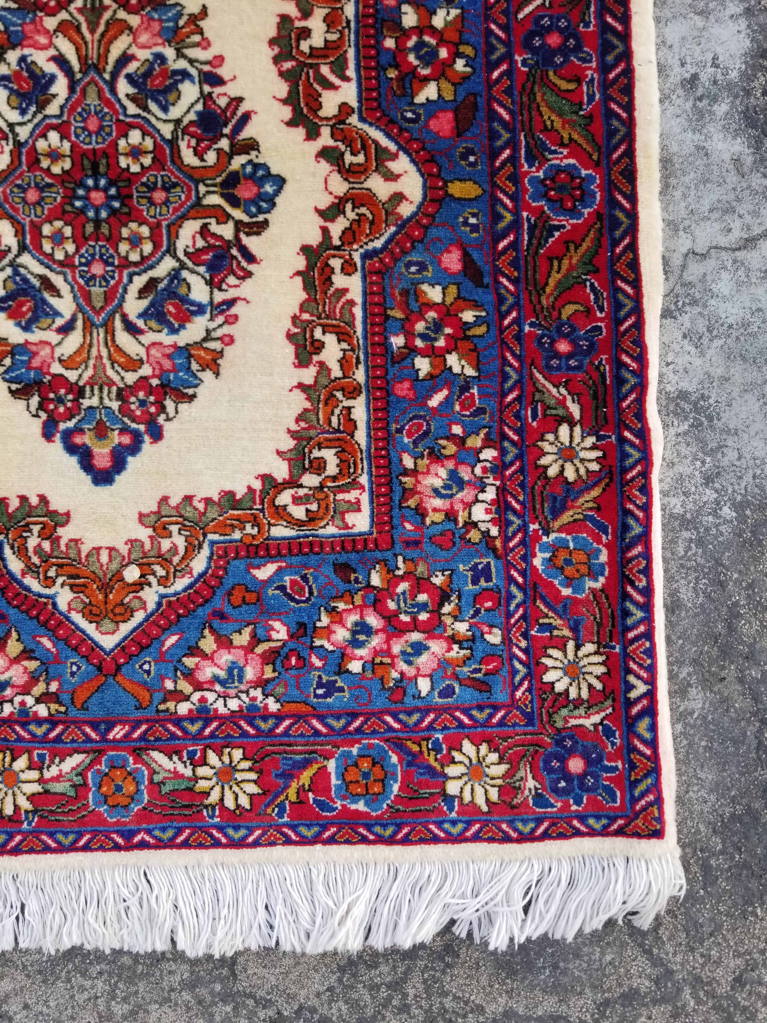 Vintage Traditional Handmade Oriental Wool Multicolor Area Rug 83x68cm