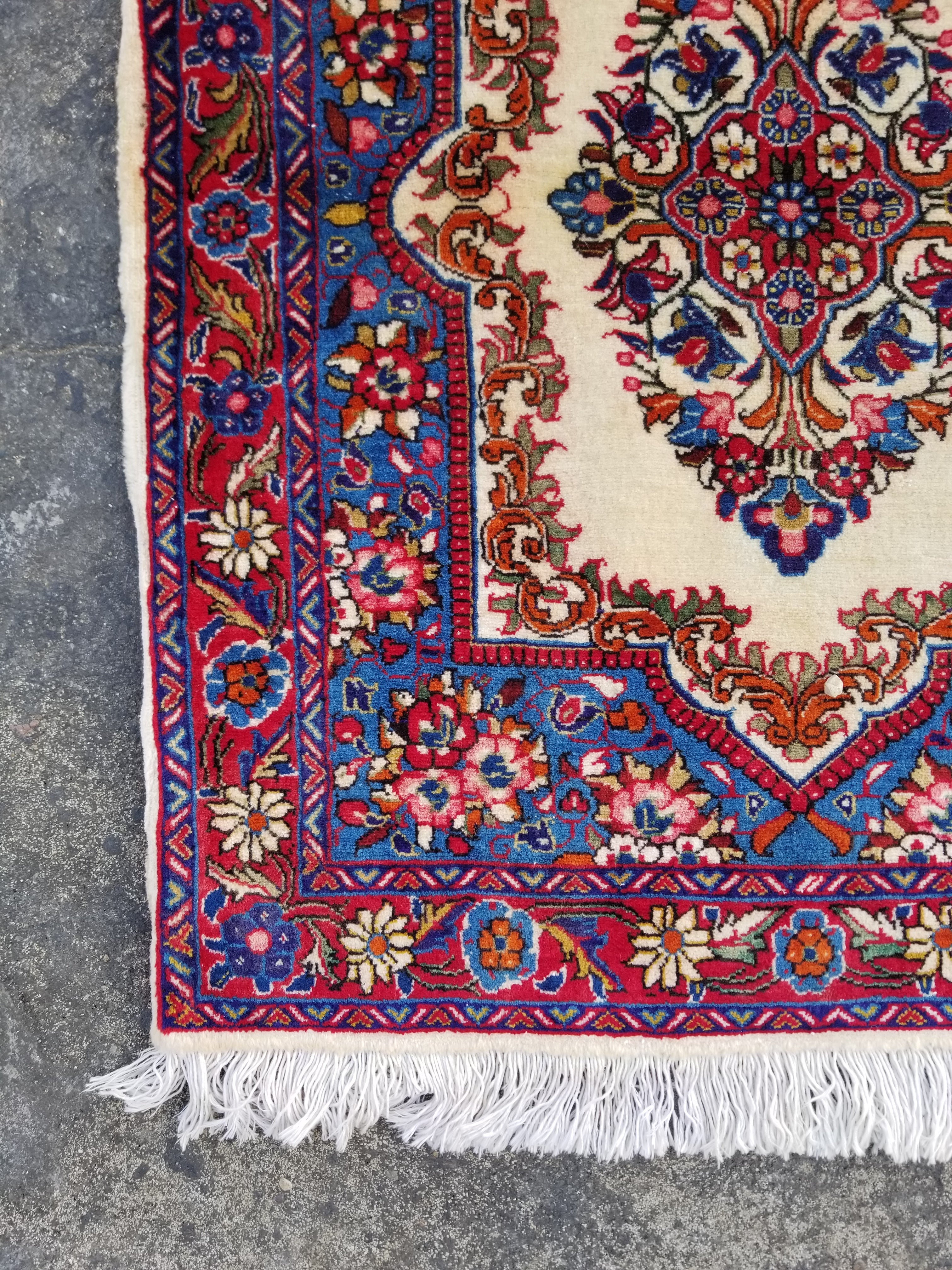 Vintage Traditional Handmade Oriental Wool Multicolor Area Rug 83x68cm