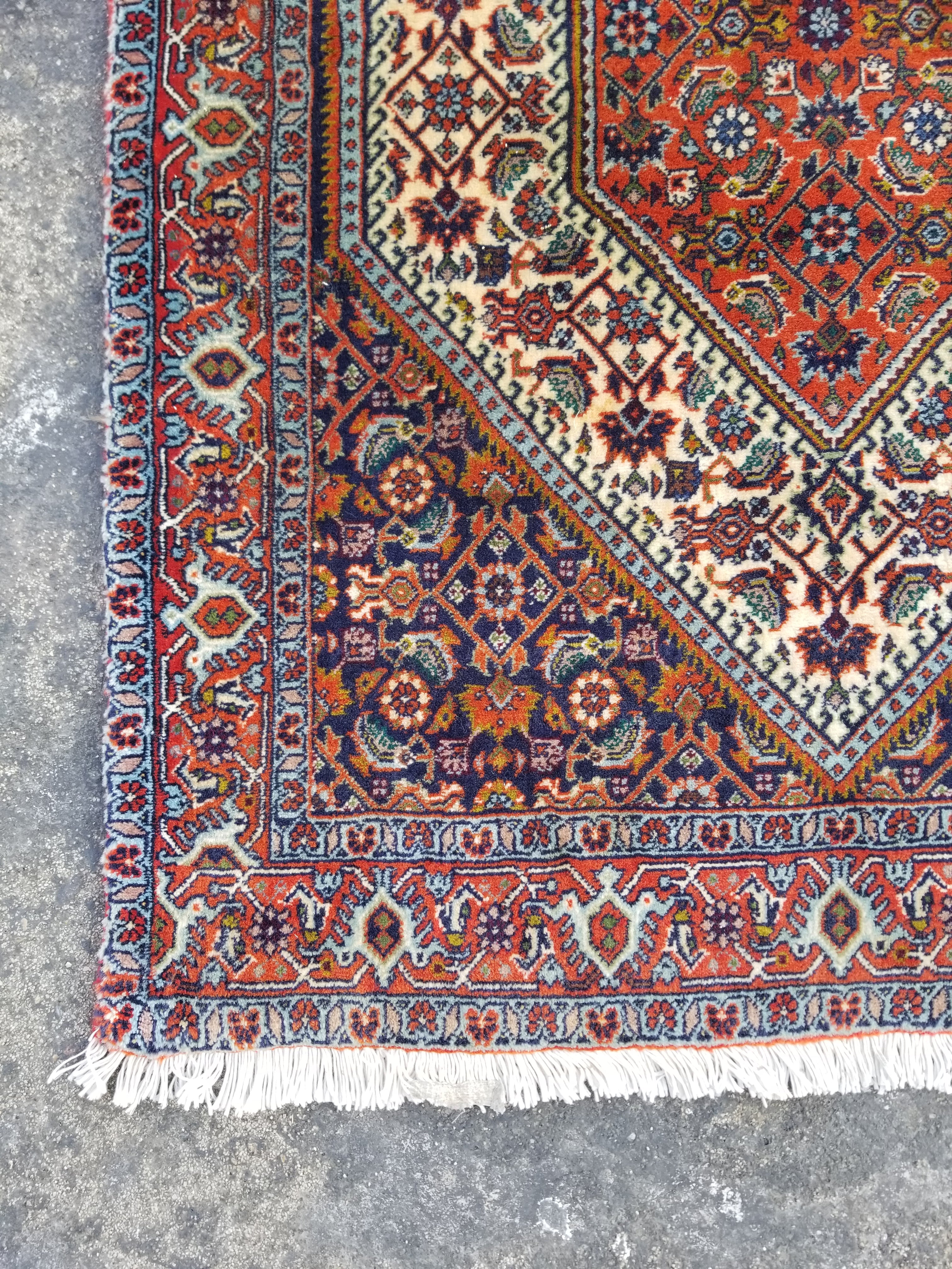Vintage Traditional Handmade Bidjar Wool Multicolor Area Rug 99x73cm
