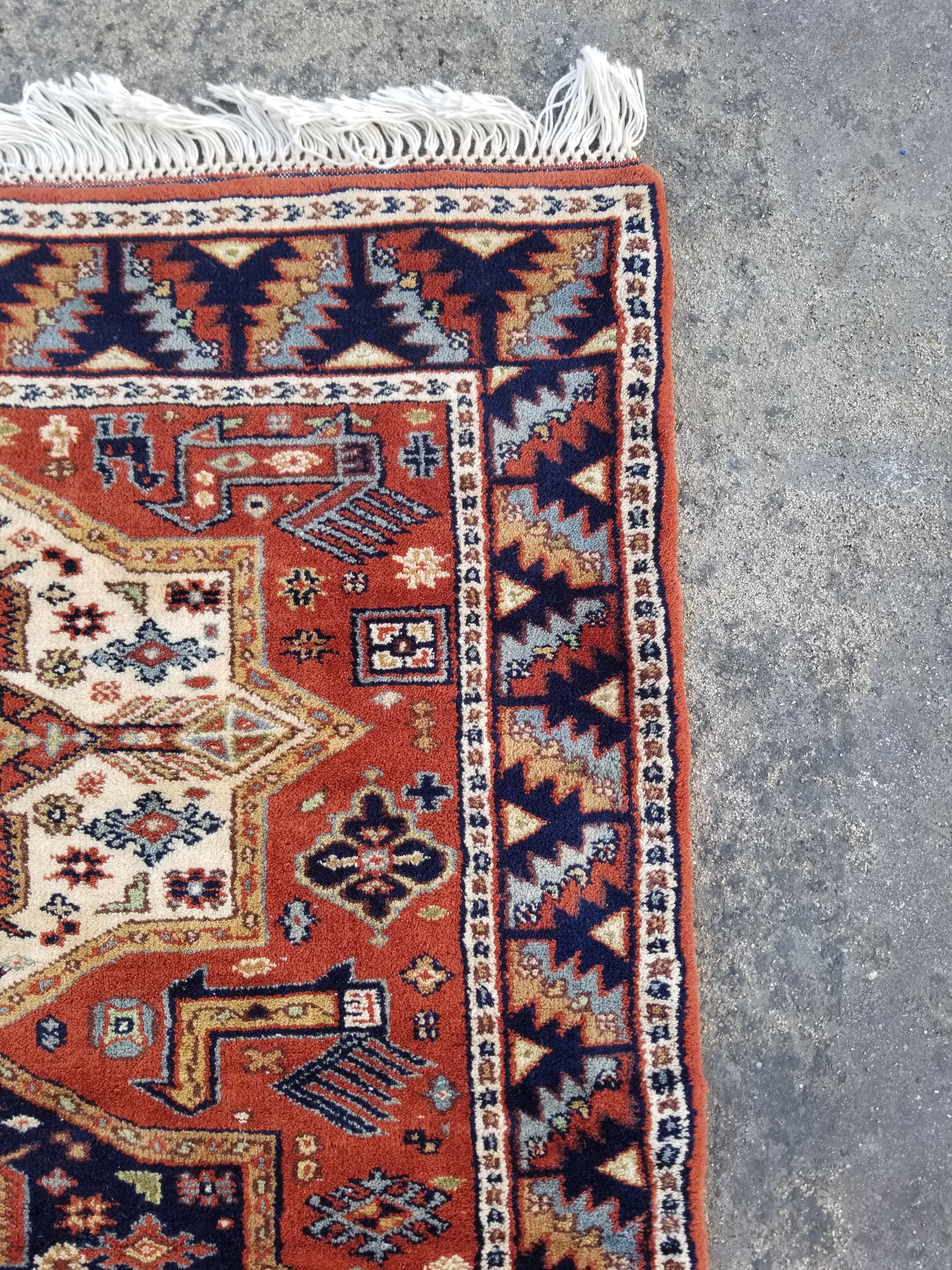 Vintage Traditional Handmade Kazak Style Wool Multicolor Runner Rug 358x78cm