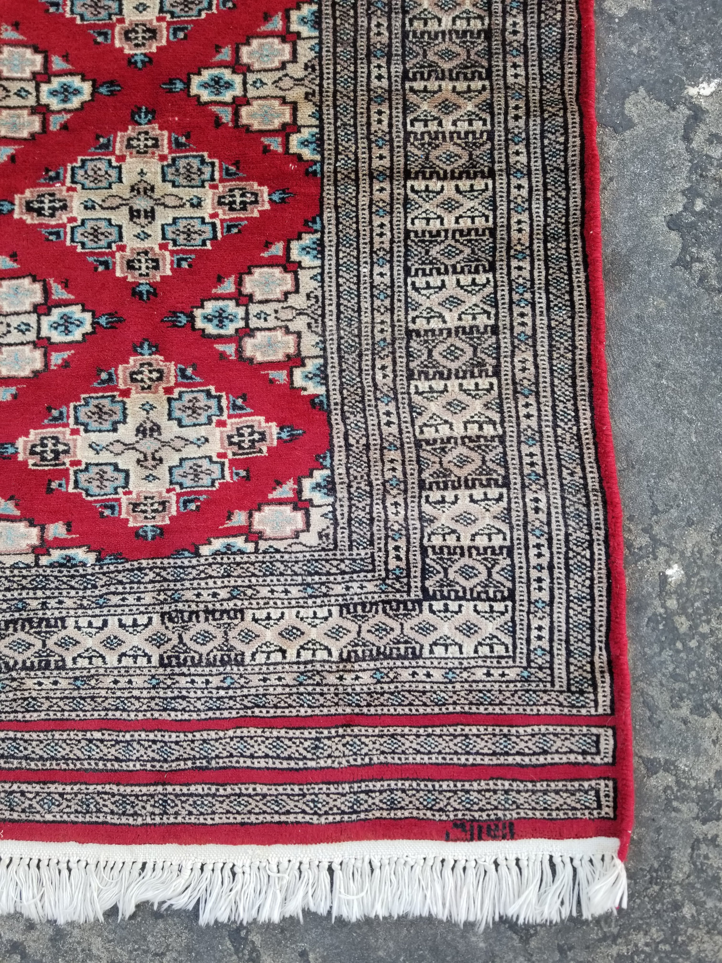 Vintage Traditional Handmade Pakistani Bokhara Style Wool Multicolor Area Rug 127x79cm