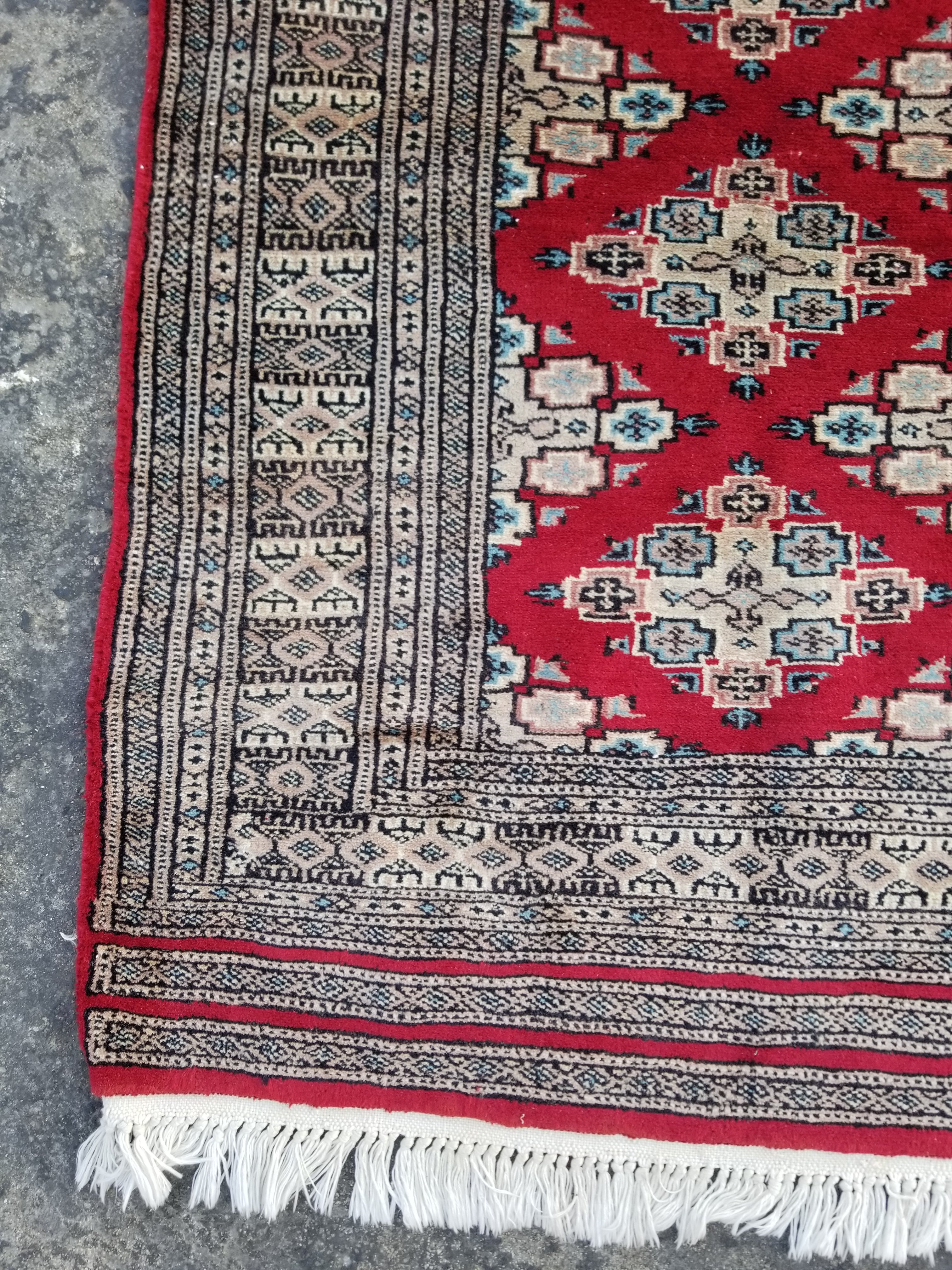 Vintage Traditional Handmade Pakistani Bokhara Style Wool Multicolor Area Rug 127x79cm