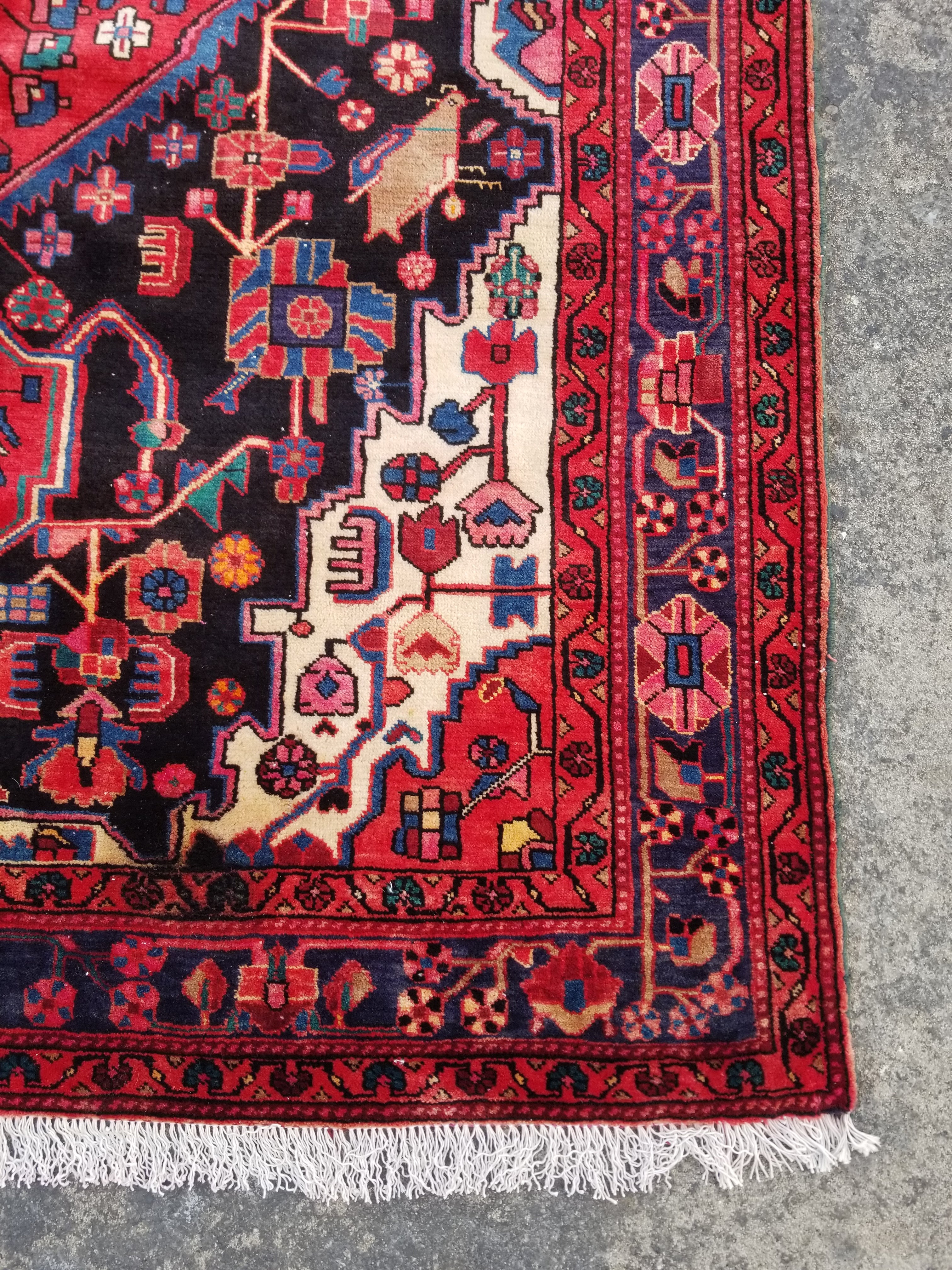 Vintage Traditional Handmade Tuyserkan Wool Multicolor Rug 246x157cm