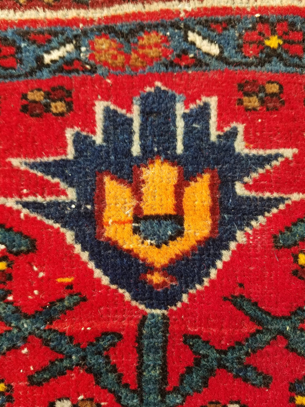 Distressed Vintage Traditional Handmade Karajeh Style Wool Runner Rug 360x91cm