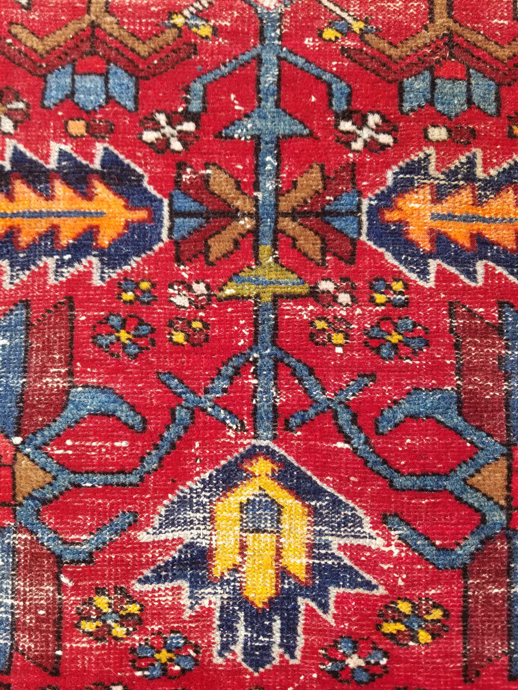 Distressed Vintage Traditional Handmade Karajeh Style Wool Runner Rug 360x91cm