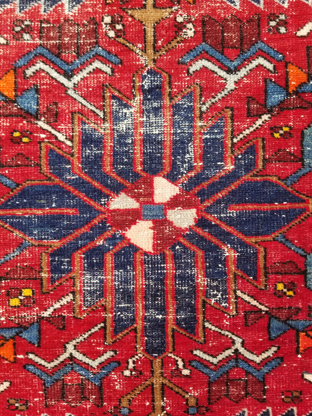 Distressed Vintage Traditional Handmade Karajeh Style Wool Runner Rug 360x91cm