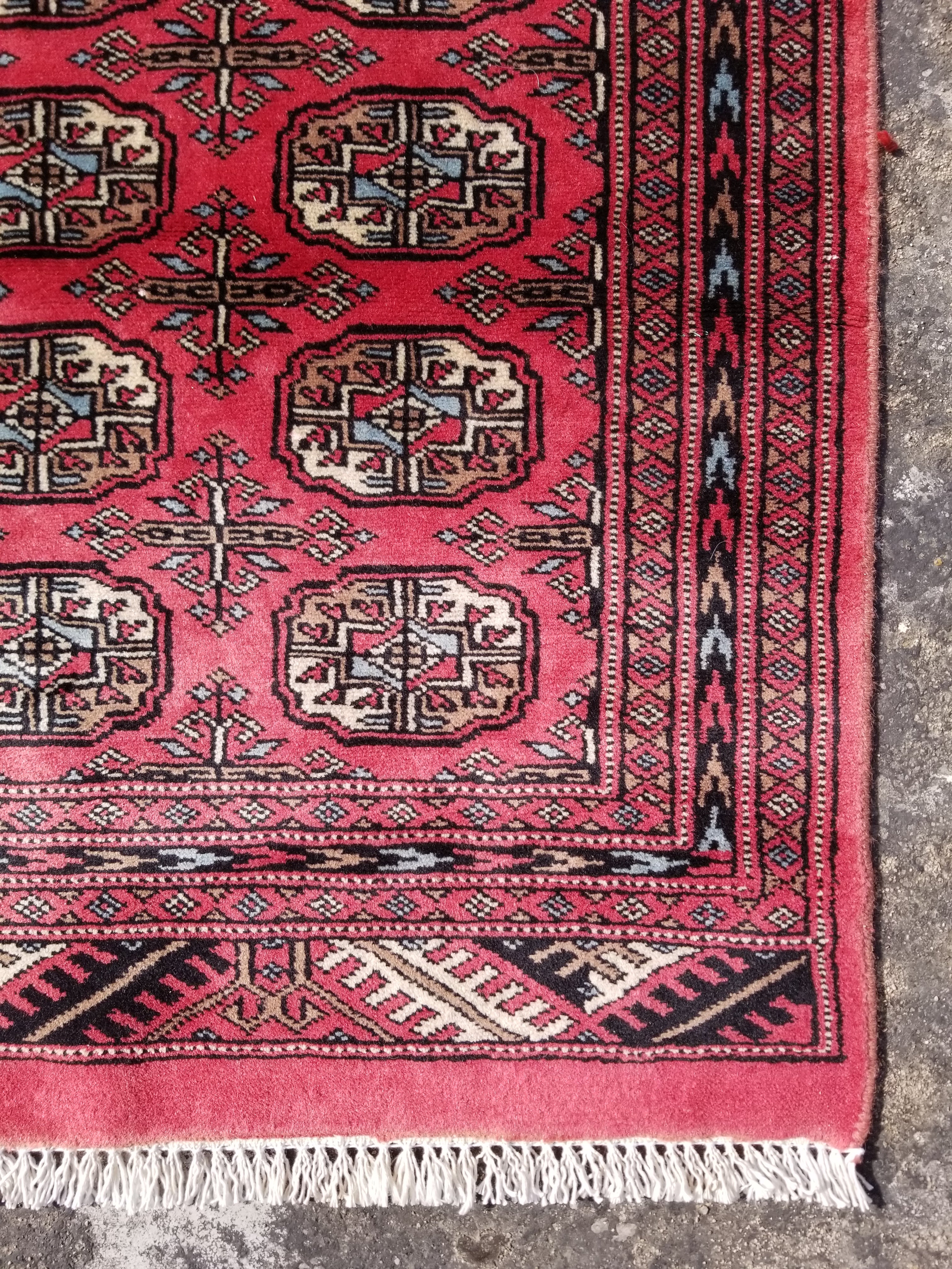 Vintage Traditional Handmade Bokhara Style Oriental Wool Multicolor Rug 93x66cm