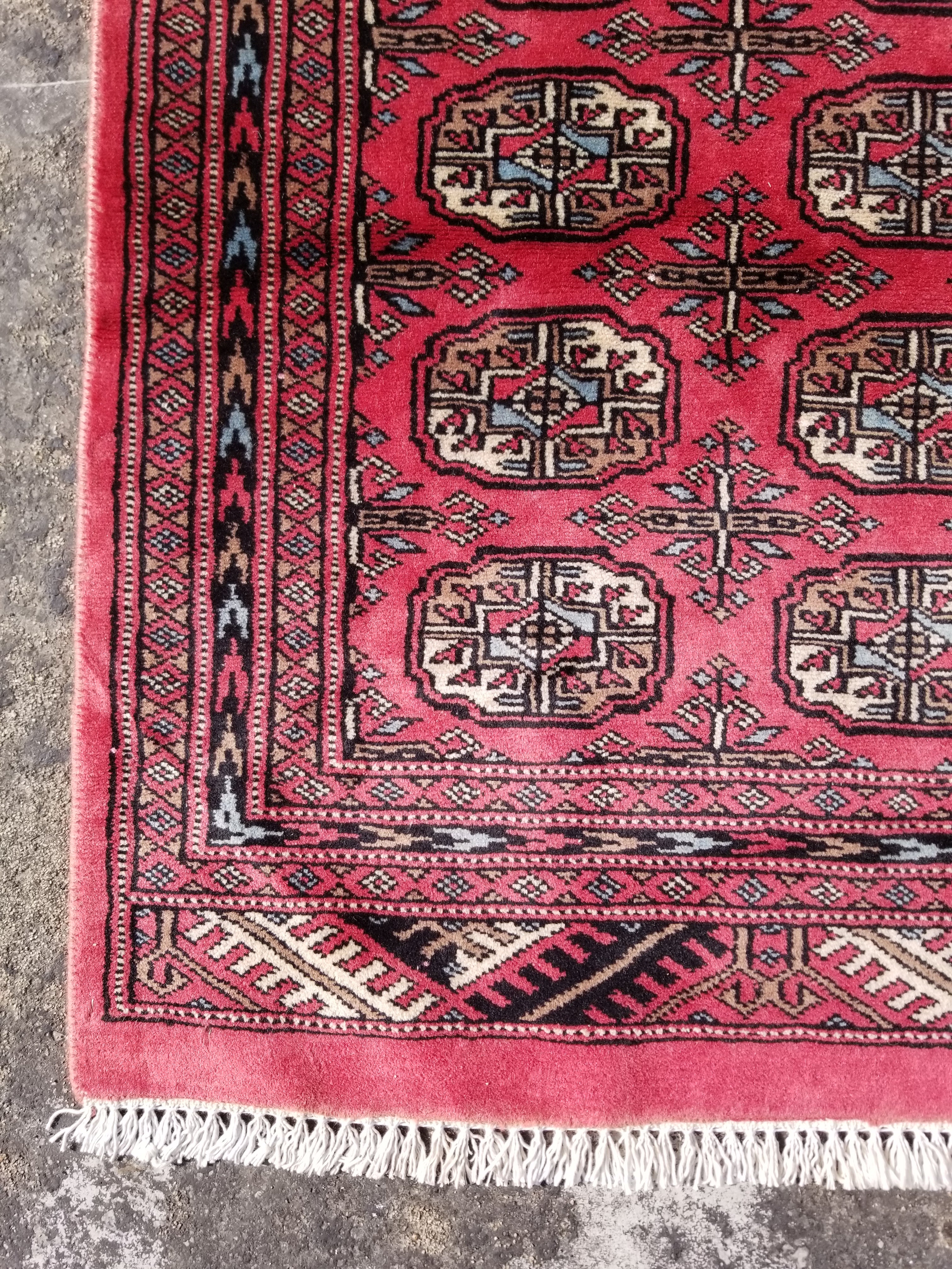 Vintage Traditional Handmade Bokhara Style Oriental Wool Multicolor Rug 93x66cm