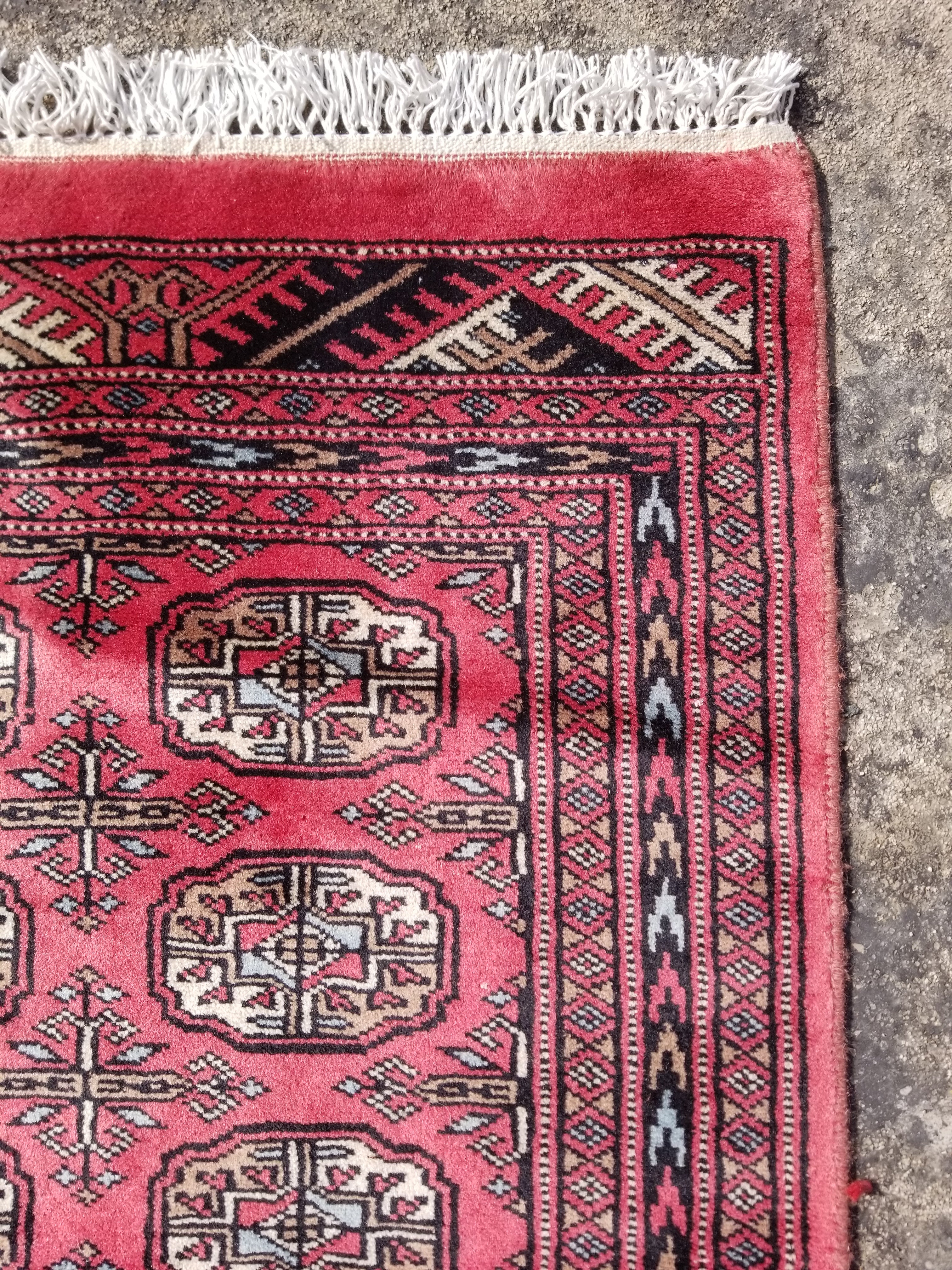 Vintage Traditional Handmade Bokhara Style Oriental Wool Multicolor Rug 93x66cm