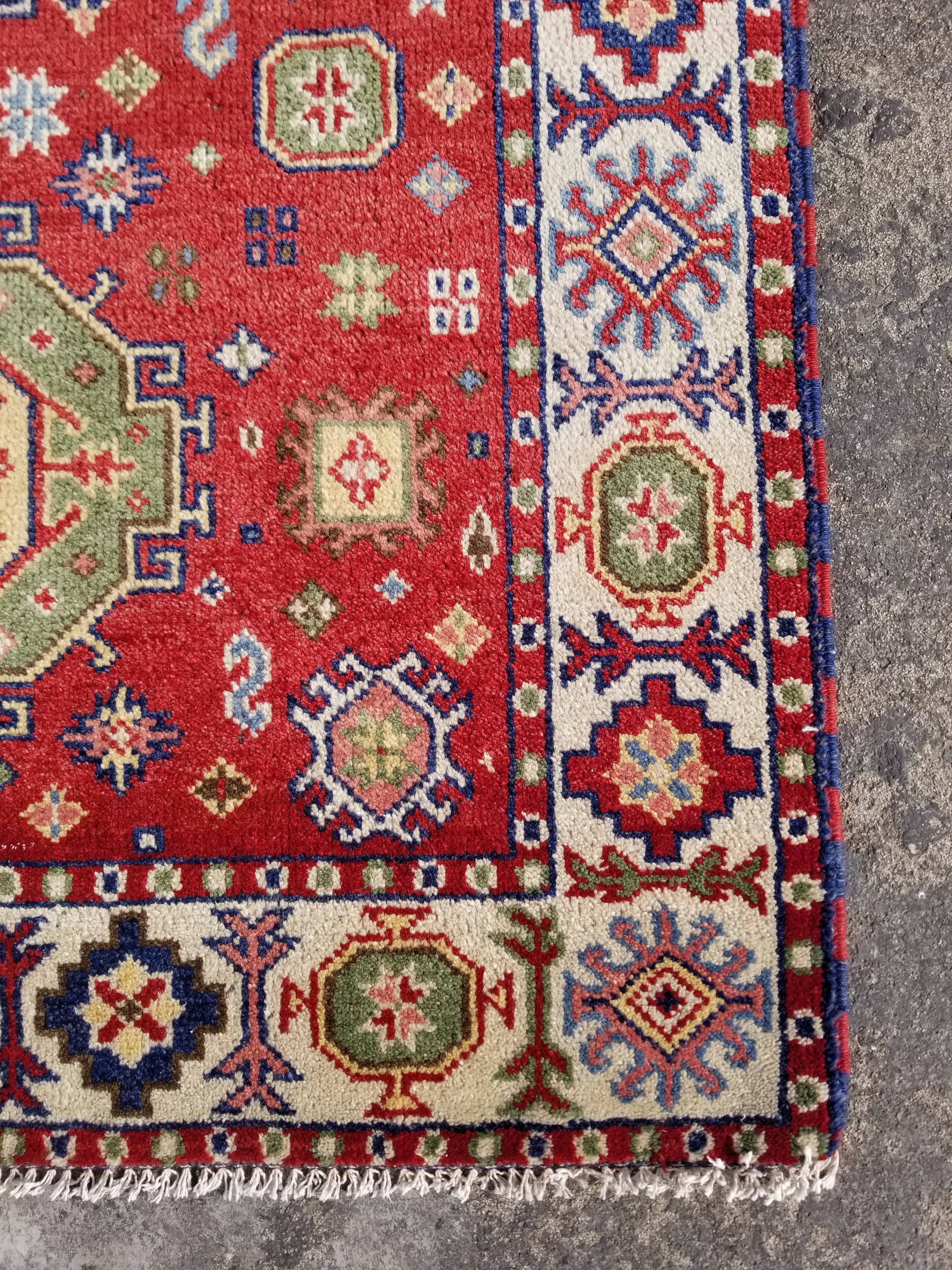 Vintage Traditional Handmade Kazak Wool Multicolor Area Rug 180x121cm
