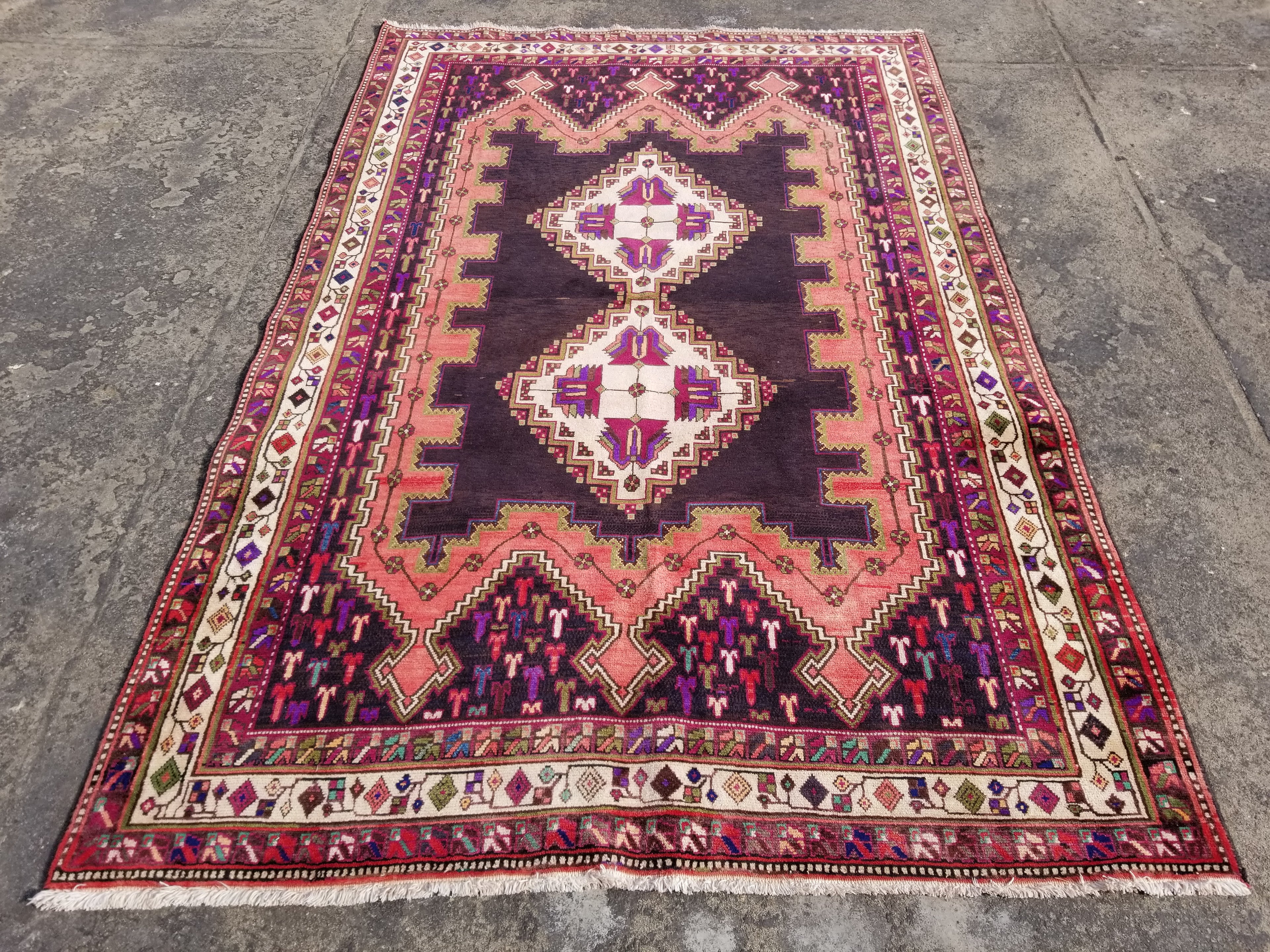 Vintage Traditional Handmade Moroccan Boujad Wool Multicolor Rug 254x170cm