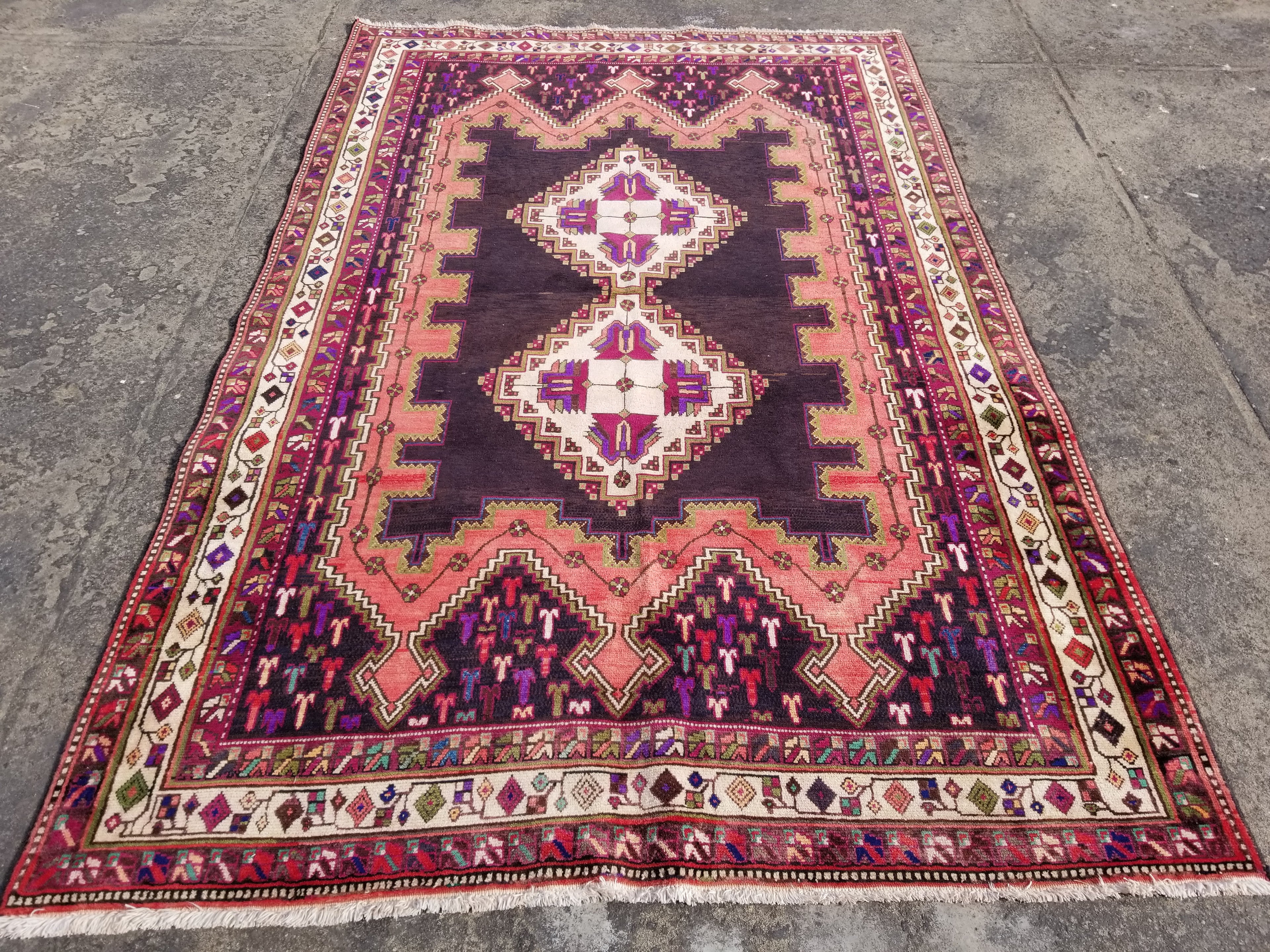 Vintage Traditional Handmade Moroccan Boujad Wool Multicolor Rug 254x170cm