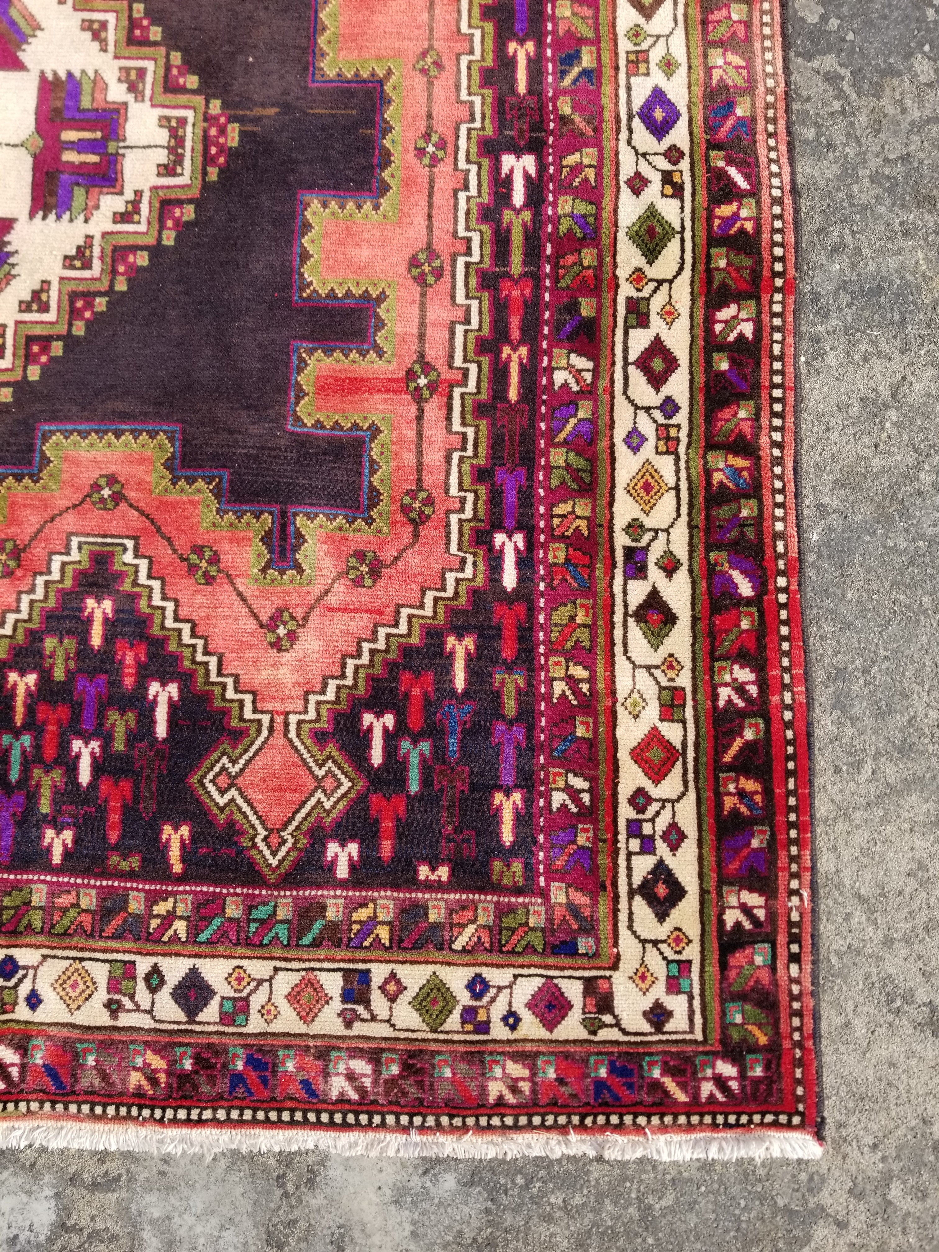 Vintage Traditional Handmade Moroccan Boujad Wool Multicolor Rug 254x170cm