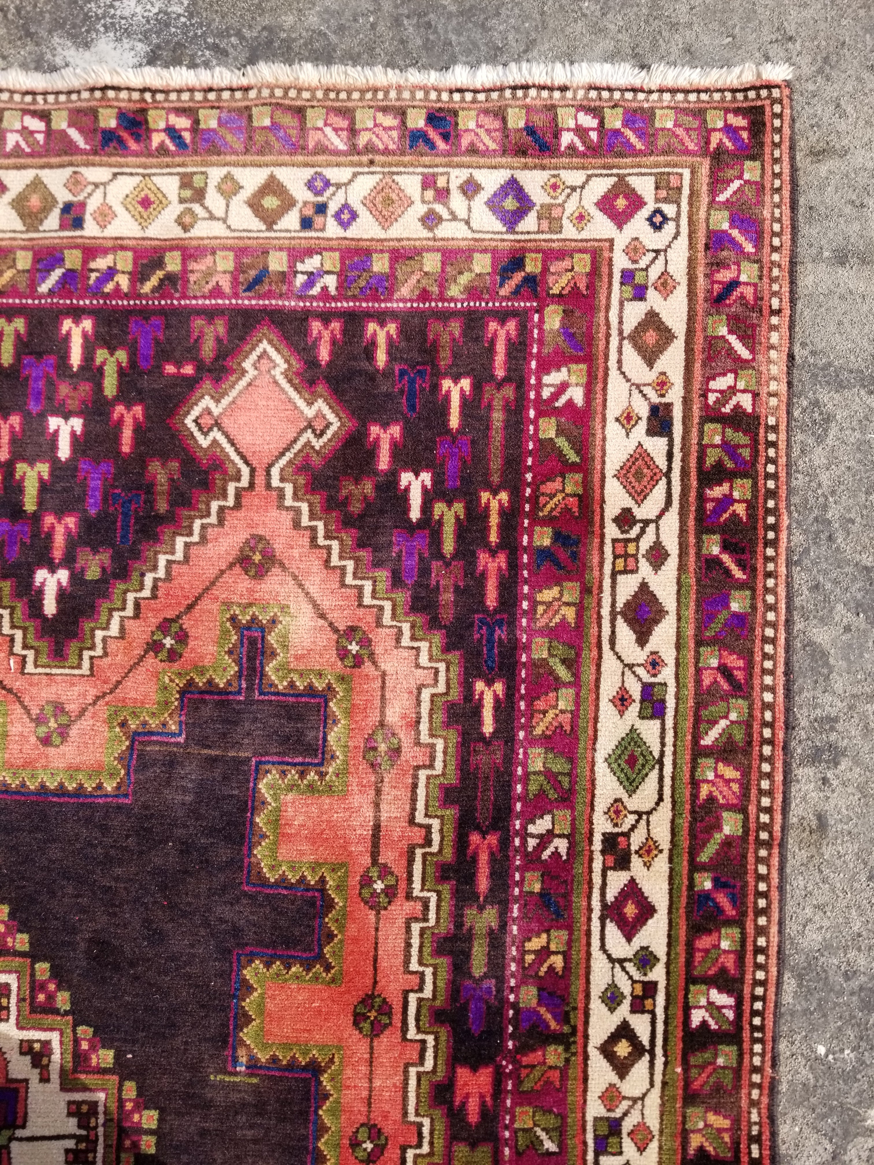 Vintage Traditional Handmade Moroccan Boujad Wool Multicolor Rug 254x170cm
