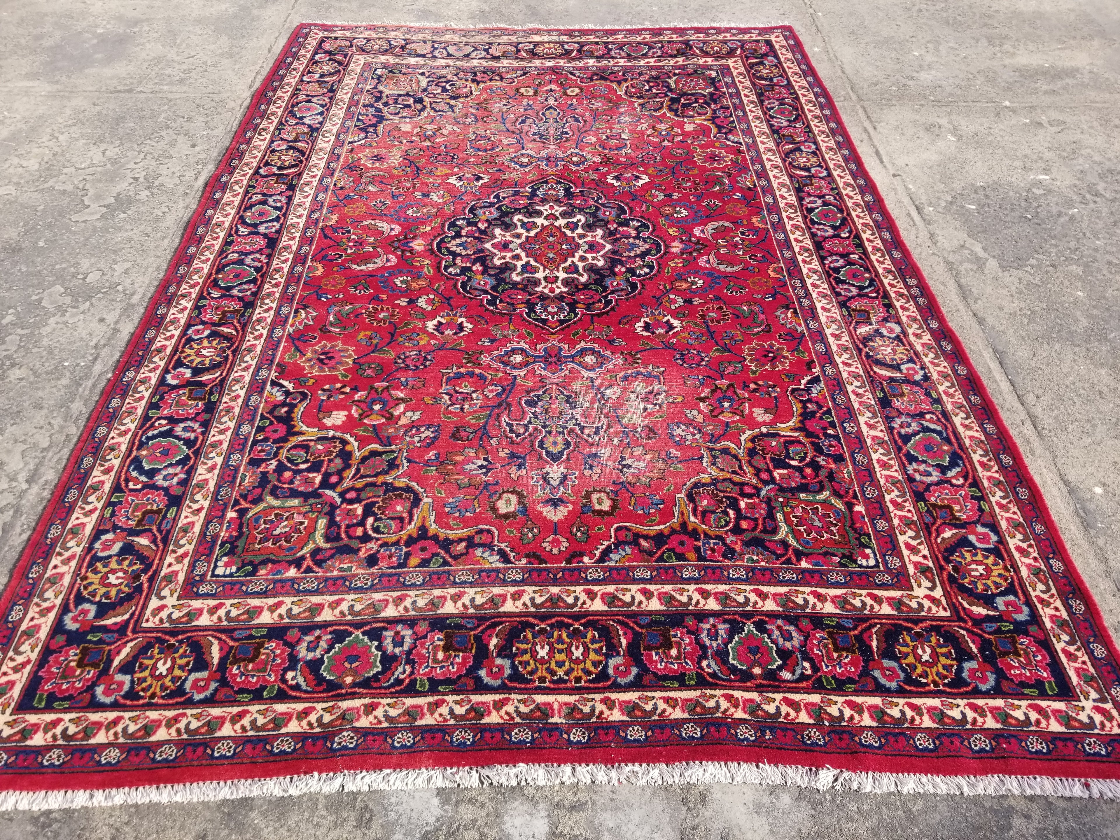 Vintage Traditional Handmade Oriental Wool Multicolor Rug 297x198cm