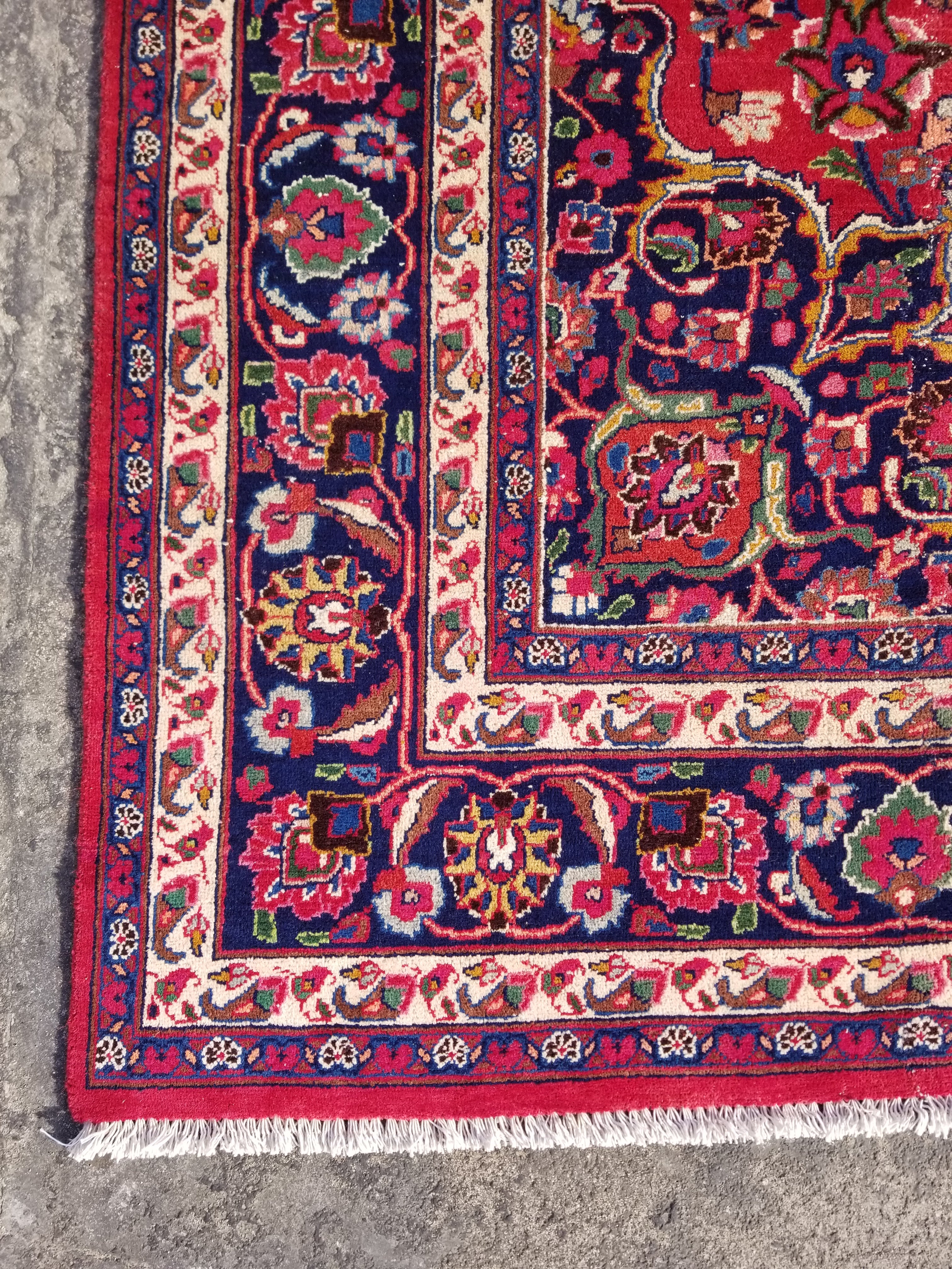 Vintage Traditional Handmade Oriental Wool Multicolor Rug 297x198cm