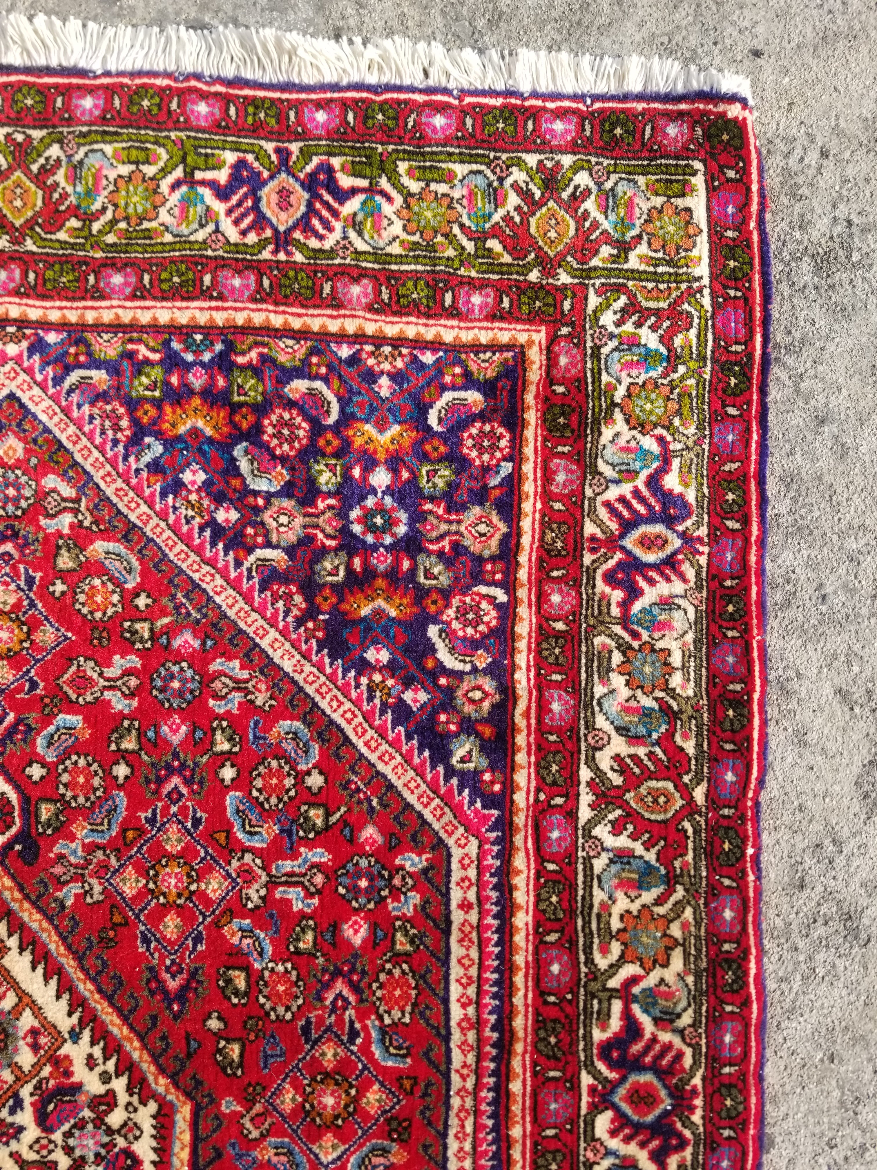 Vintage Traditional Handmade Oriental Wool Multicolor Rug 121x78cm