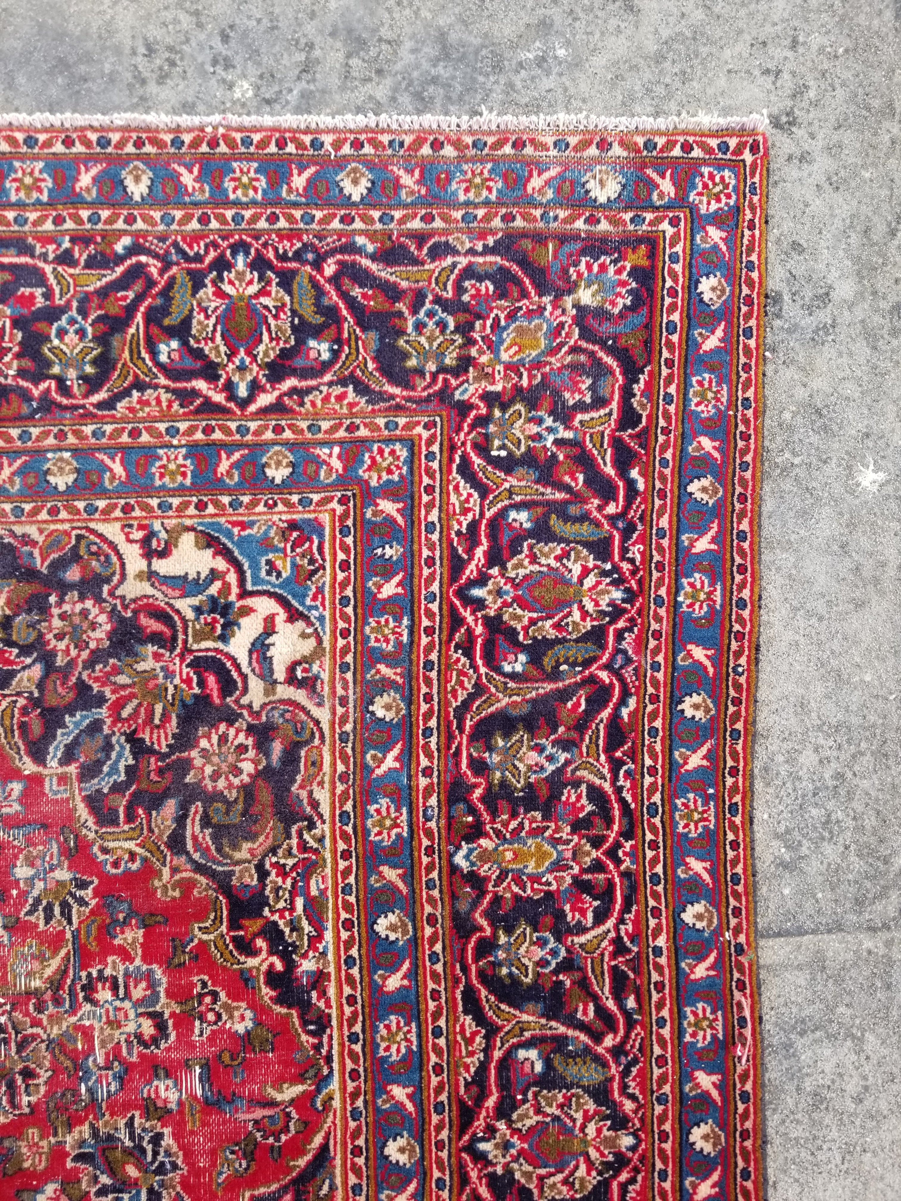Vintage Traditional Handmade Keshan Style Wool Multicolor Rug 274x195cm