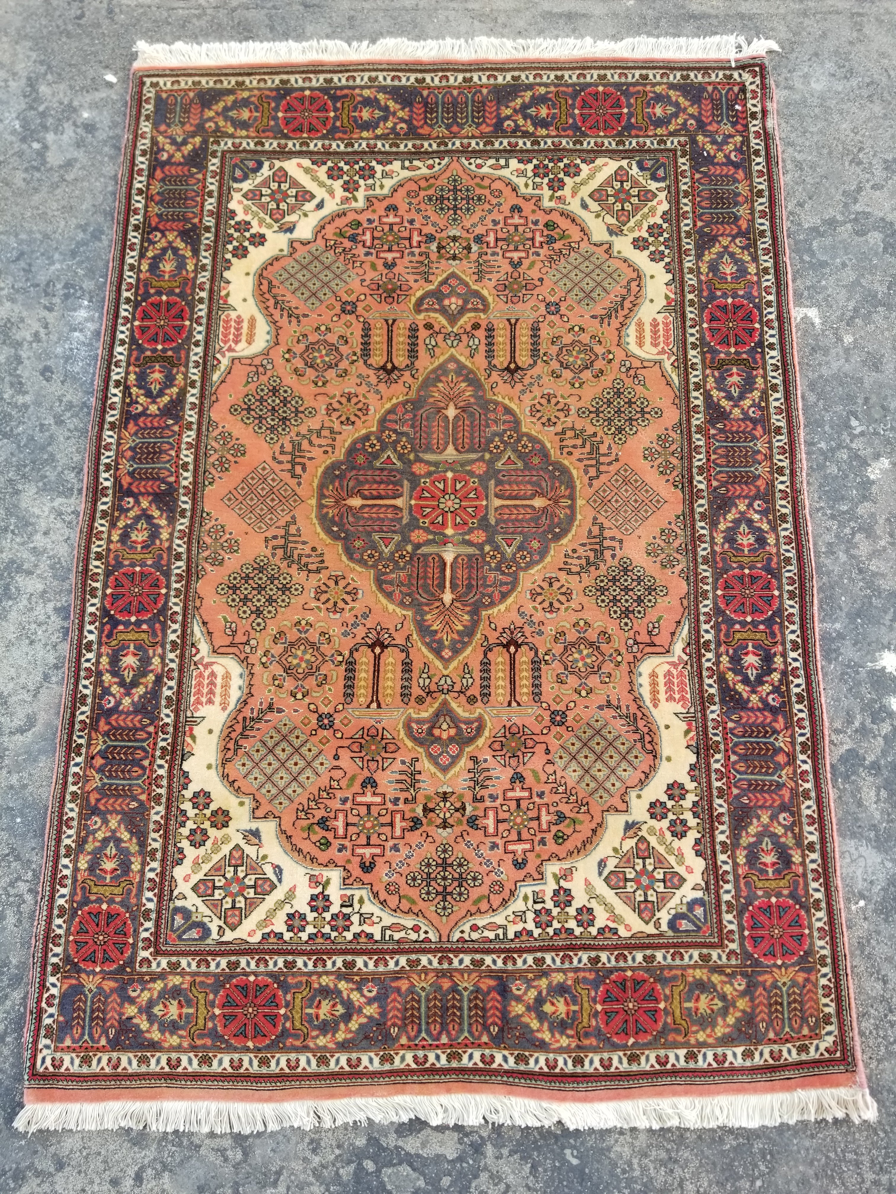Vintage Traditional Handmade Oriental Wool Multicolor Rug 144x101cm