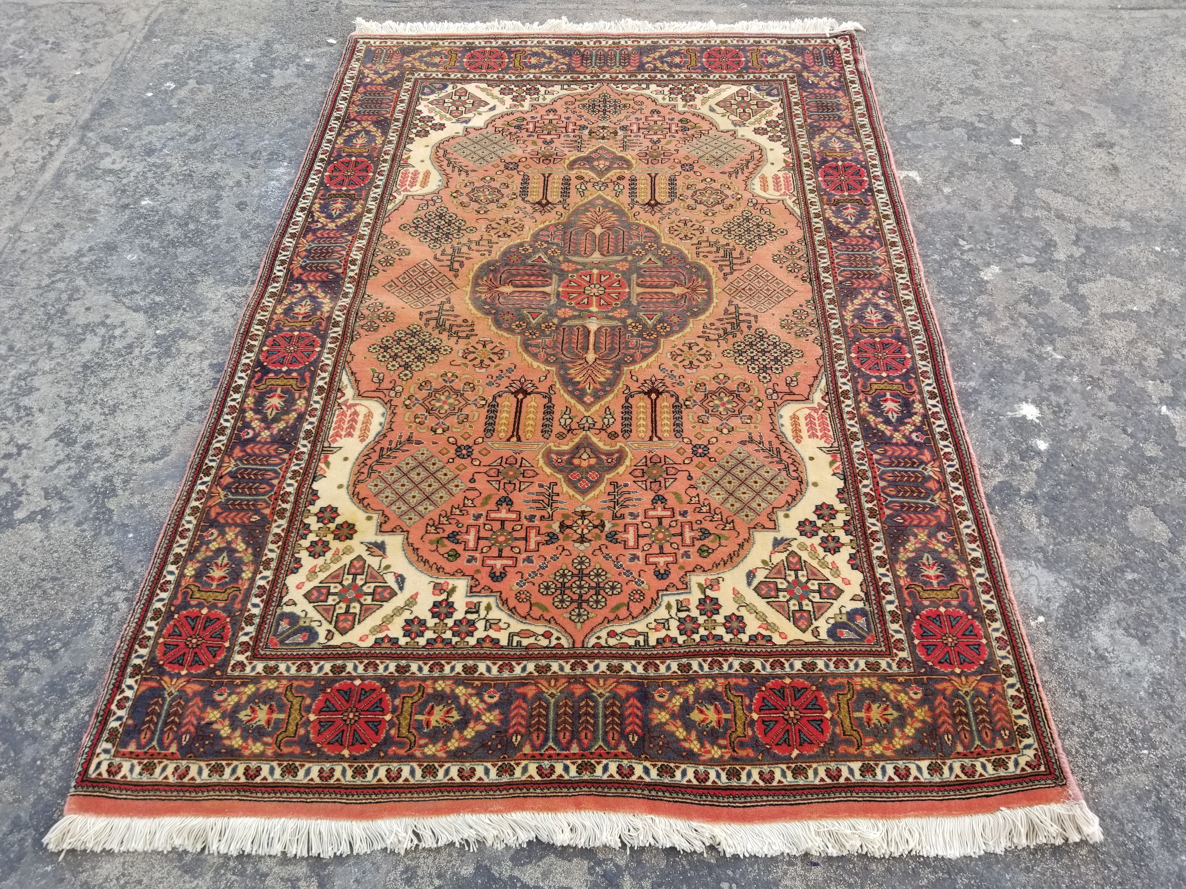 Vintage Traditional Handmade Oriental Wool Multicolor Rug 144x101cm