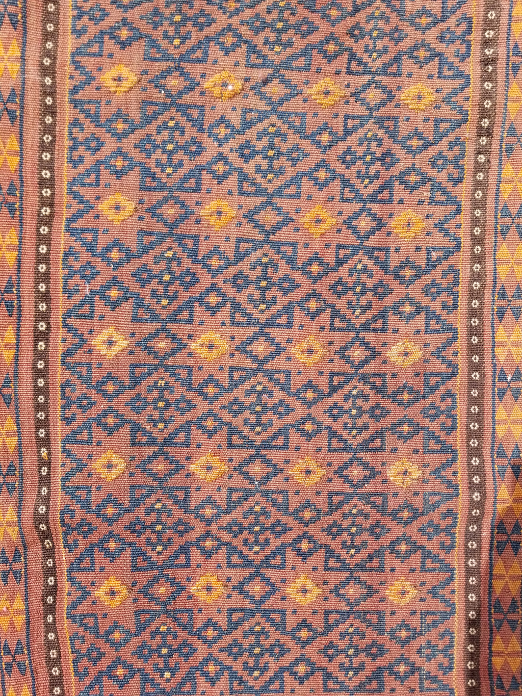 Antique Traditional Handmade Afghan Wool Multicolor Kilim 91x48cm