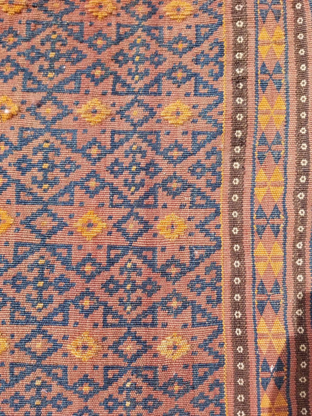 Antique Traditional Handmade Afghan Wool Multicolor Kilim 91x48cm