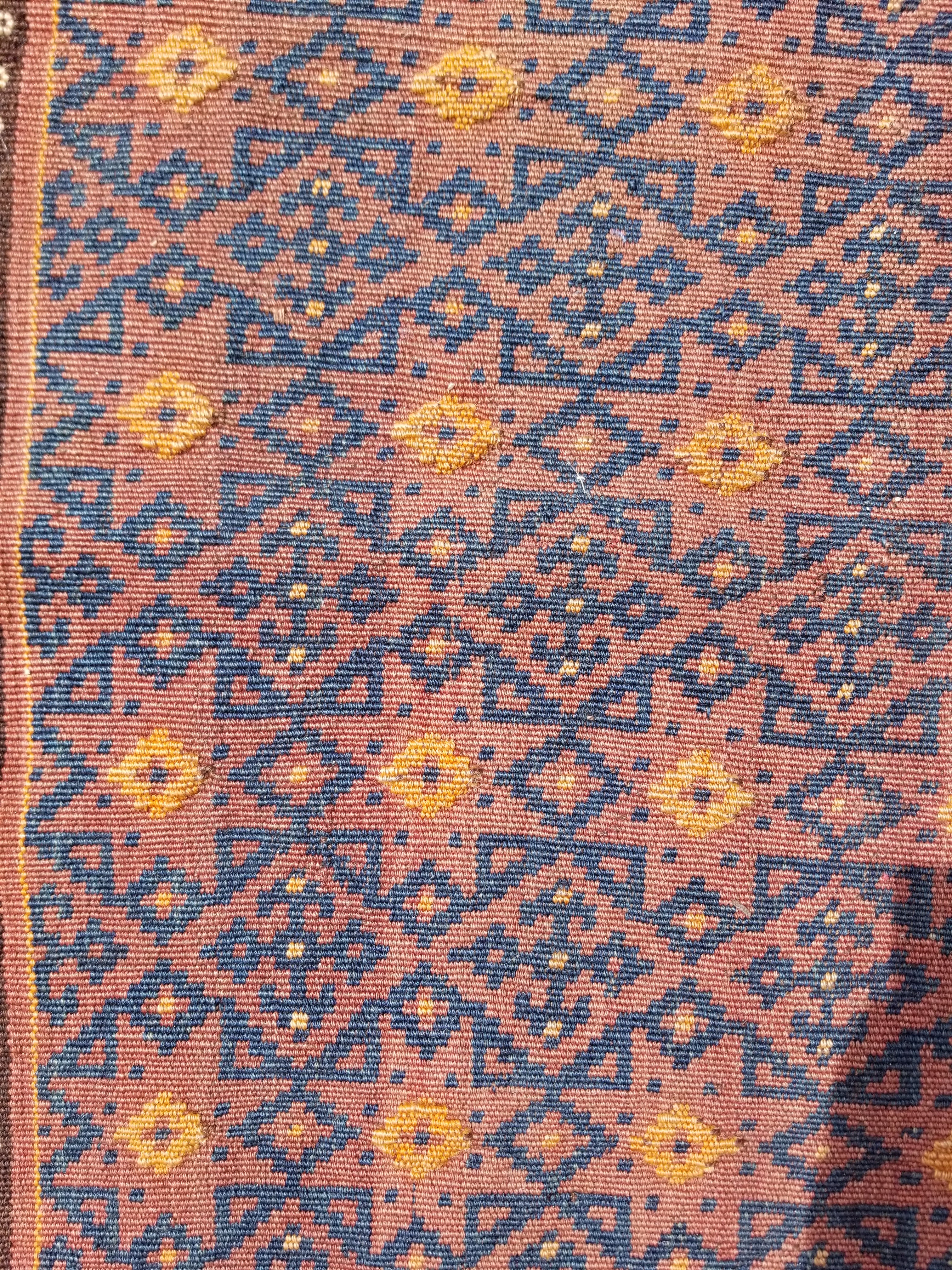 Antique Traditional Handmade Afghan Wool Multicolor Kilim 91x48cm