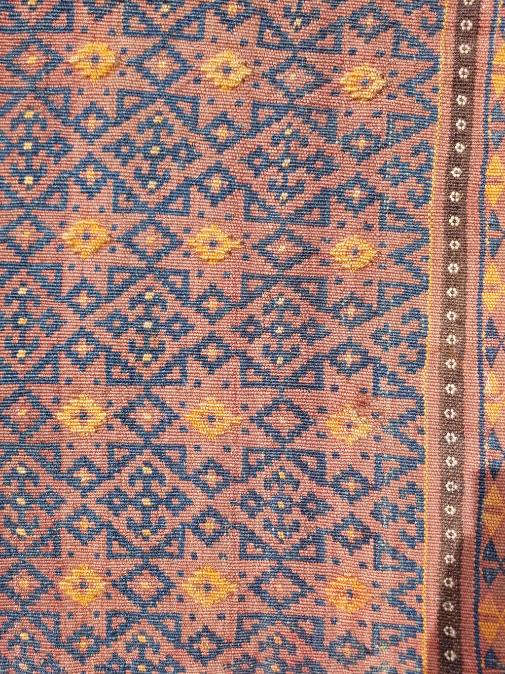 Antique Traditional Handmade Afghan Wool Multicolor Kilim 91x48cm